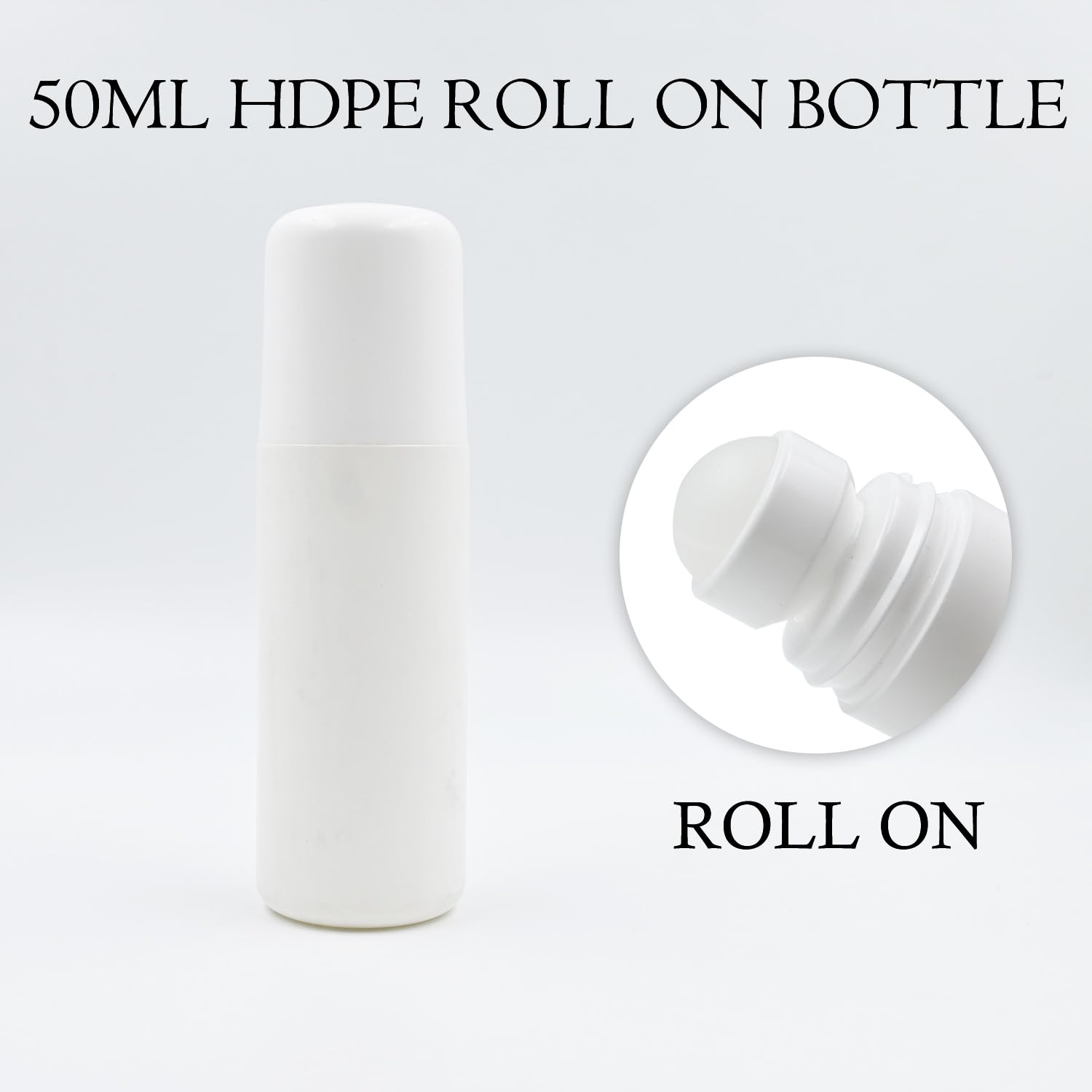 75ml HDPE Roll On Bottles with White Cap - Essential Oil Roller Bottles, Perfume Containers & Leakproof Lip Balm Tubes (Pack of 6) - Perfect for Aromatherapy, DIY Beauty Products & Travel-Sized Cosmetics