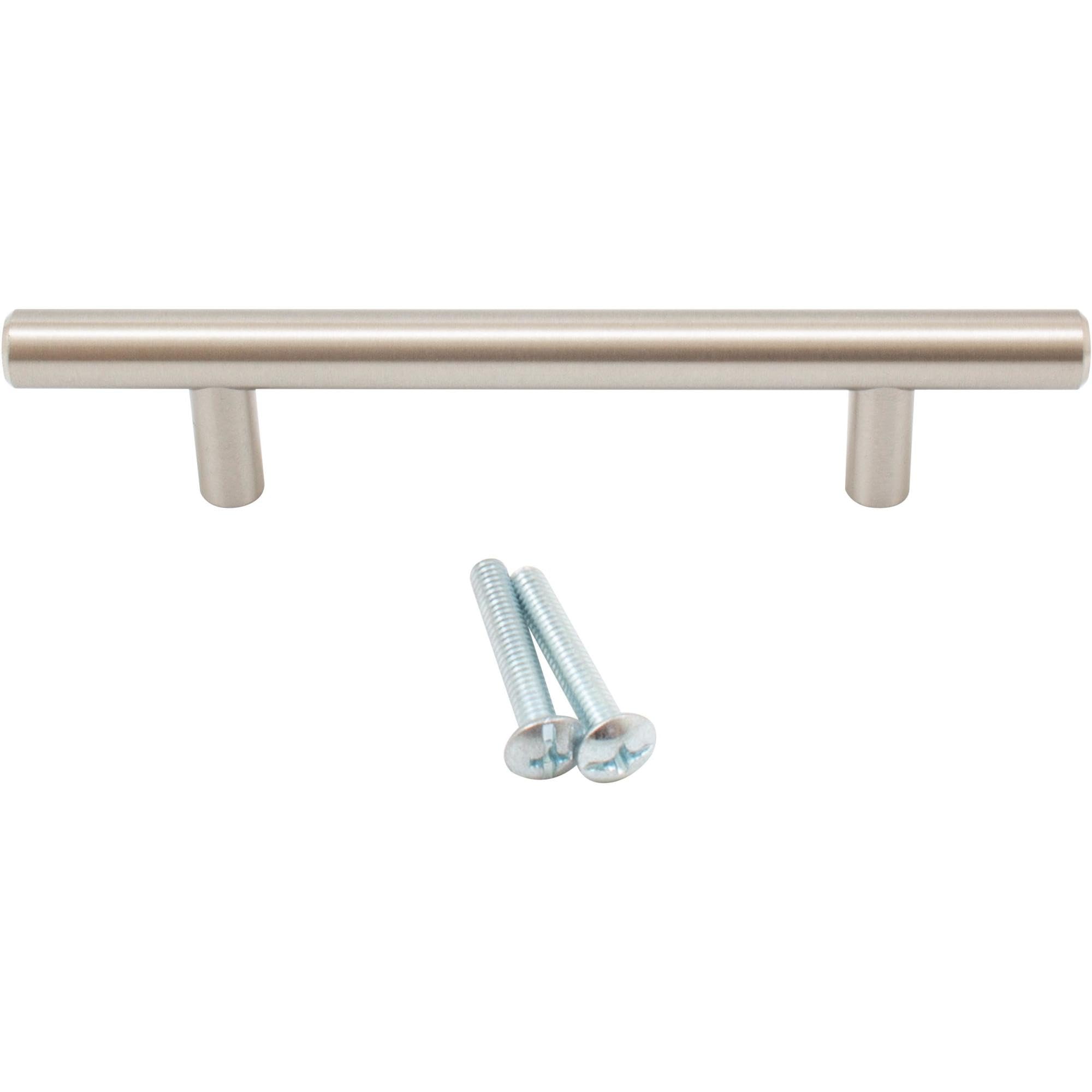 Stone Harbor Hardware Bar Cabinet Pull - 96mm Center to Center, 156mm Overall Length, Satin Nickel Finish - Perfect for Kitchen Cabinets, Bathroom Vanities & Furniture Drawers