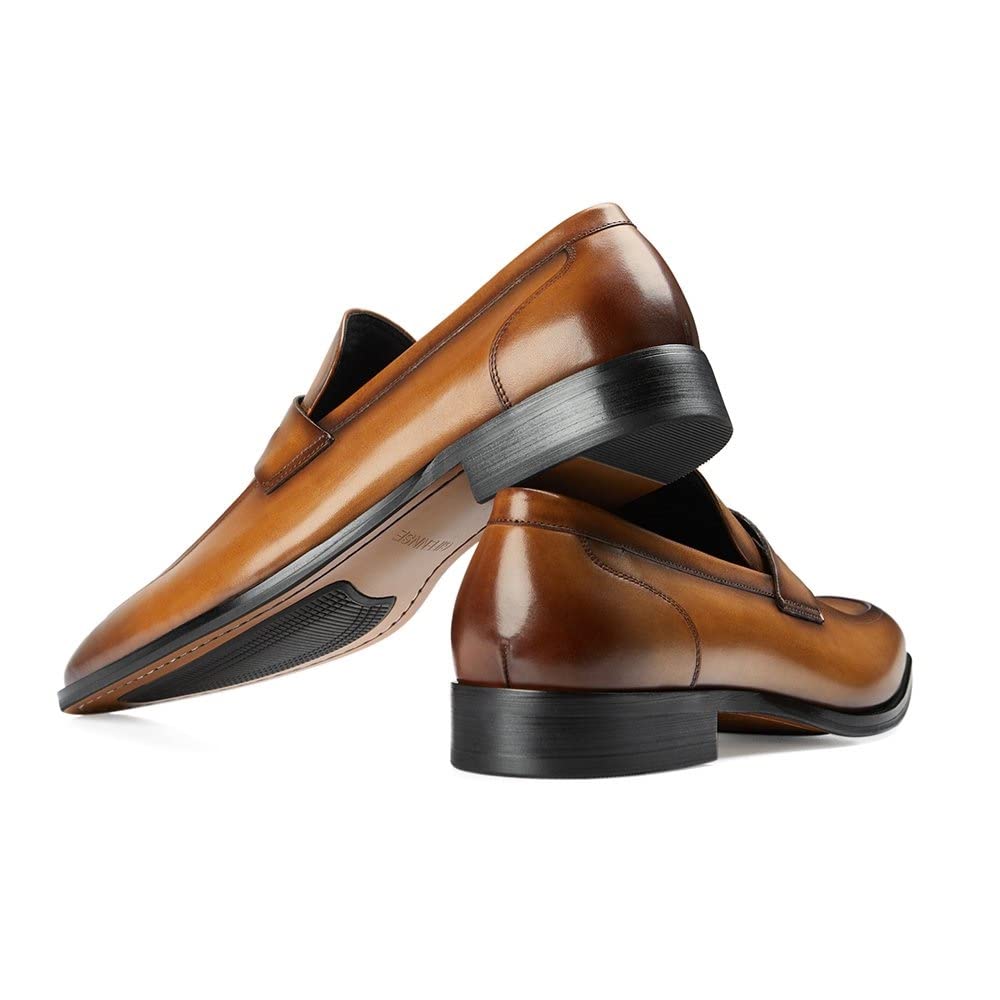 GIFENNSE Men's Slip-On Loafers - Genuine Leather Dress Shoes for Business & Formal Occasions | Comfortable Office & Wedding Shoes for Men