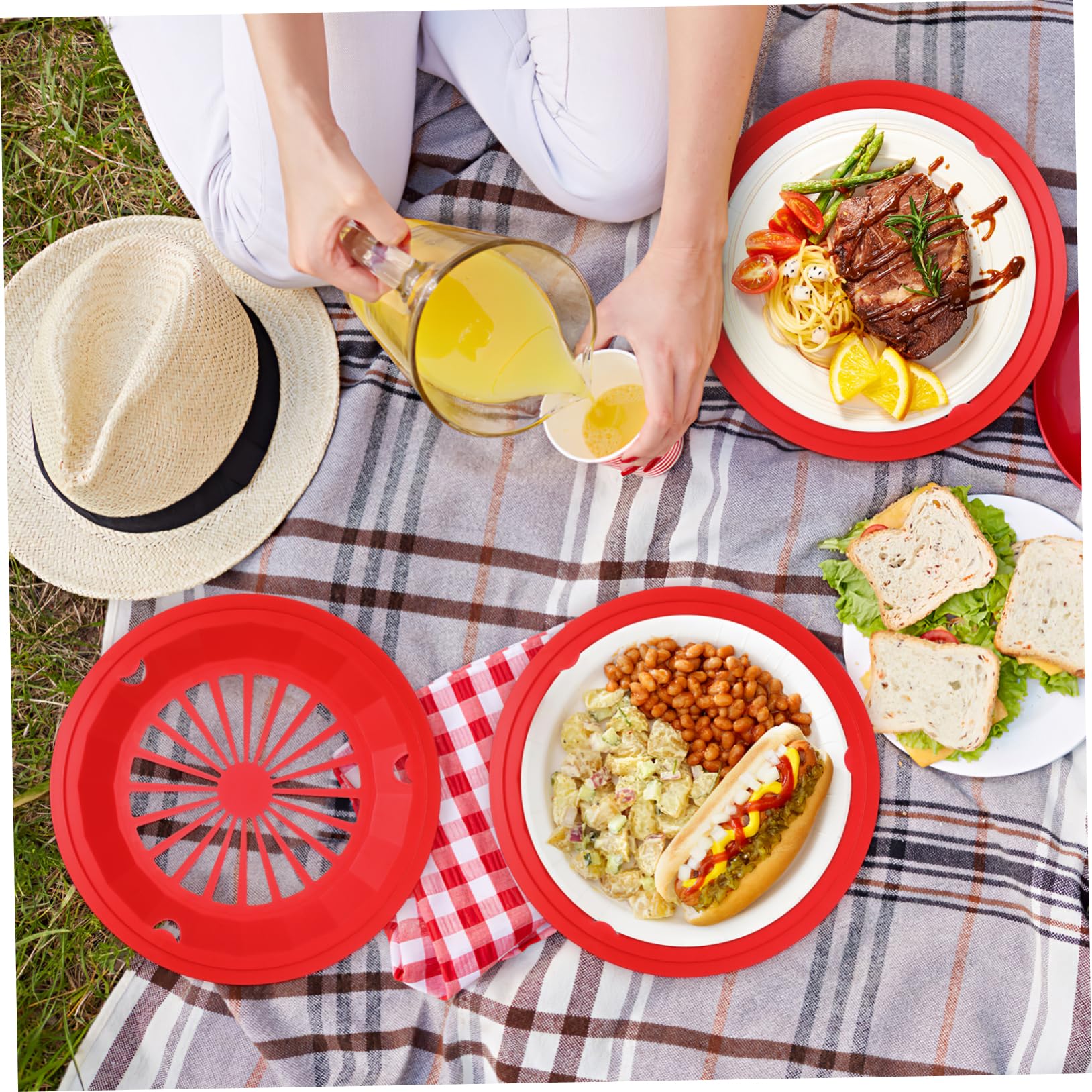 10-Pack Reusable BBQ Grill Plate Holders - Durable Plastic Tray for Barbecue, Picnic & Party Supplies | Perfect for Outdoor Cooking, Camping & Backyard Gatherings