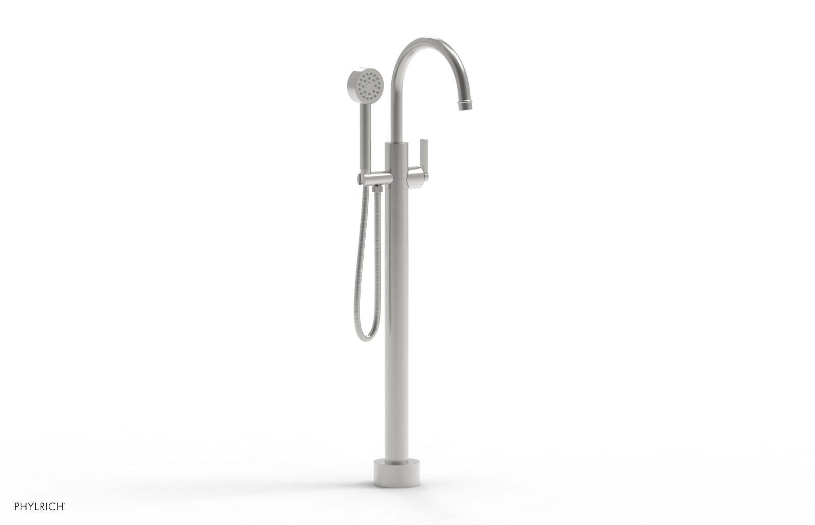 HEX MODERN Tall Floor Mount Tub Filler with Lever Handle & Hand Shower - Model 501 47 01 - Perfect for Luxury Bathroom Renovations & Spa-Like Showers