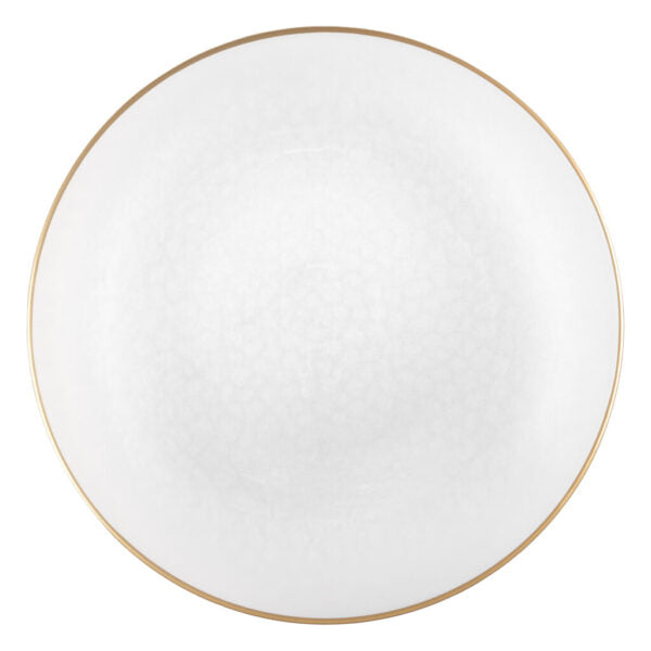 White and Gold Rim Transparent Hammered 13-Inch Round Plastic Charger Plates - Set of 4 - Elegant Dinnerware for Weddings, Parties, and Holiday Dining