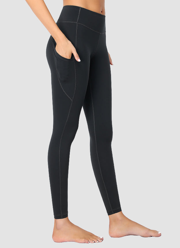 High Waist Yoga Pants for Women - Full Length Black Workout Leggings for Newborns - Perfect for Postpartum Fitness & Nursing Comfort