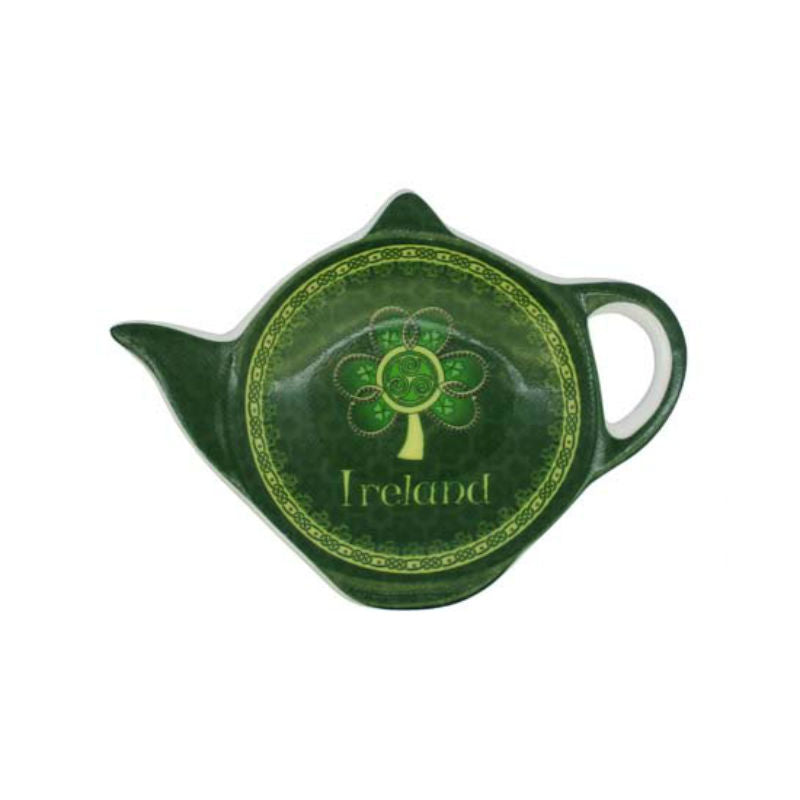 Irish Shamrock Teabag Holder - Ceramic Tea Bag Rest with Lucky Clover Design - Perfect for St. Patrick's Day Gifts, Tea Lovers & Kitchen Decor