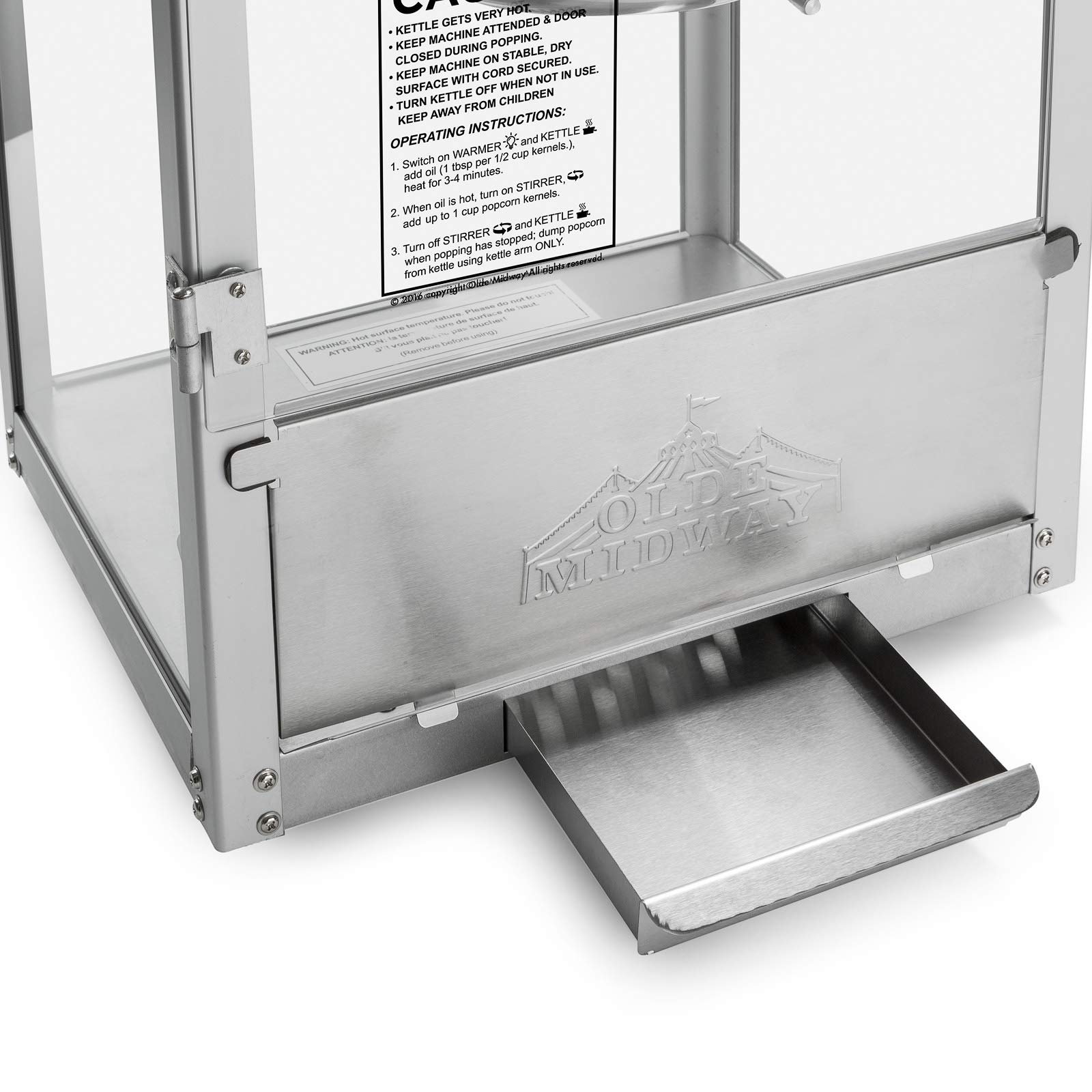 Olde Midway Bar Style Popcorn Machine Maker Popper with 10-Ounce Kettle - Red | Commercial & Home Theater Snack Maker for Parties, Movie Nights & Carnivals