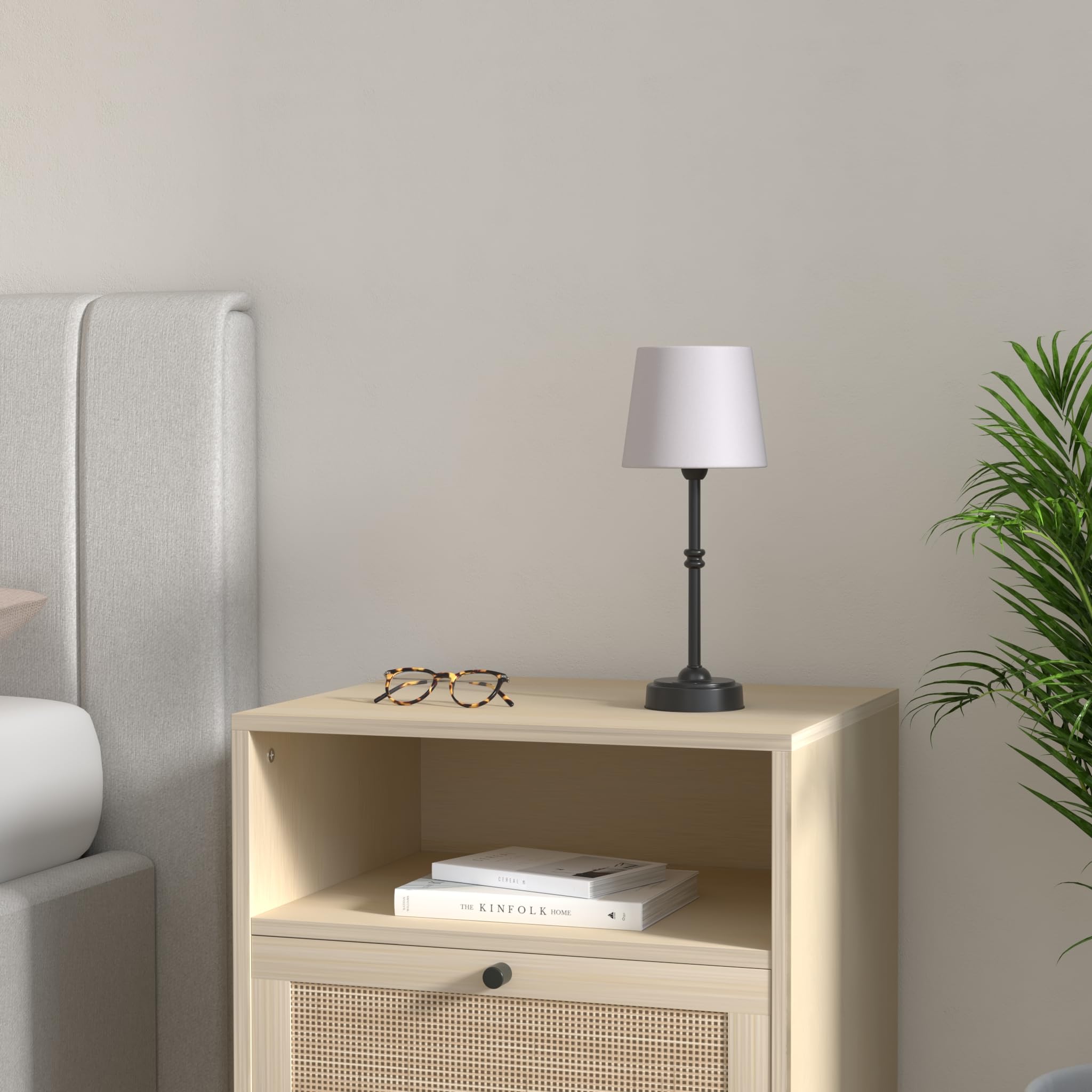 O’Bright Seraph - Rechargeable Cordless LED Table Lamp with 3-Level Dimmer, Built-in Battery, Black - Perfect for Bedside Night Light, Patio Decor, Restaurant Ambient Lighting & Home Office Desk Lamp