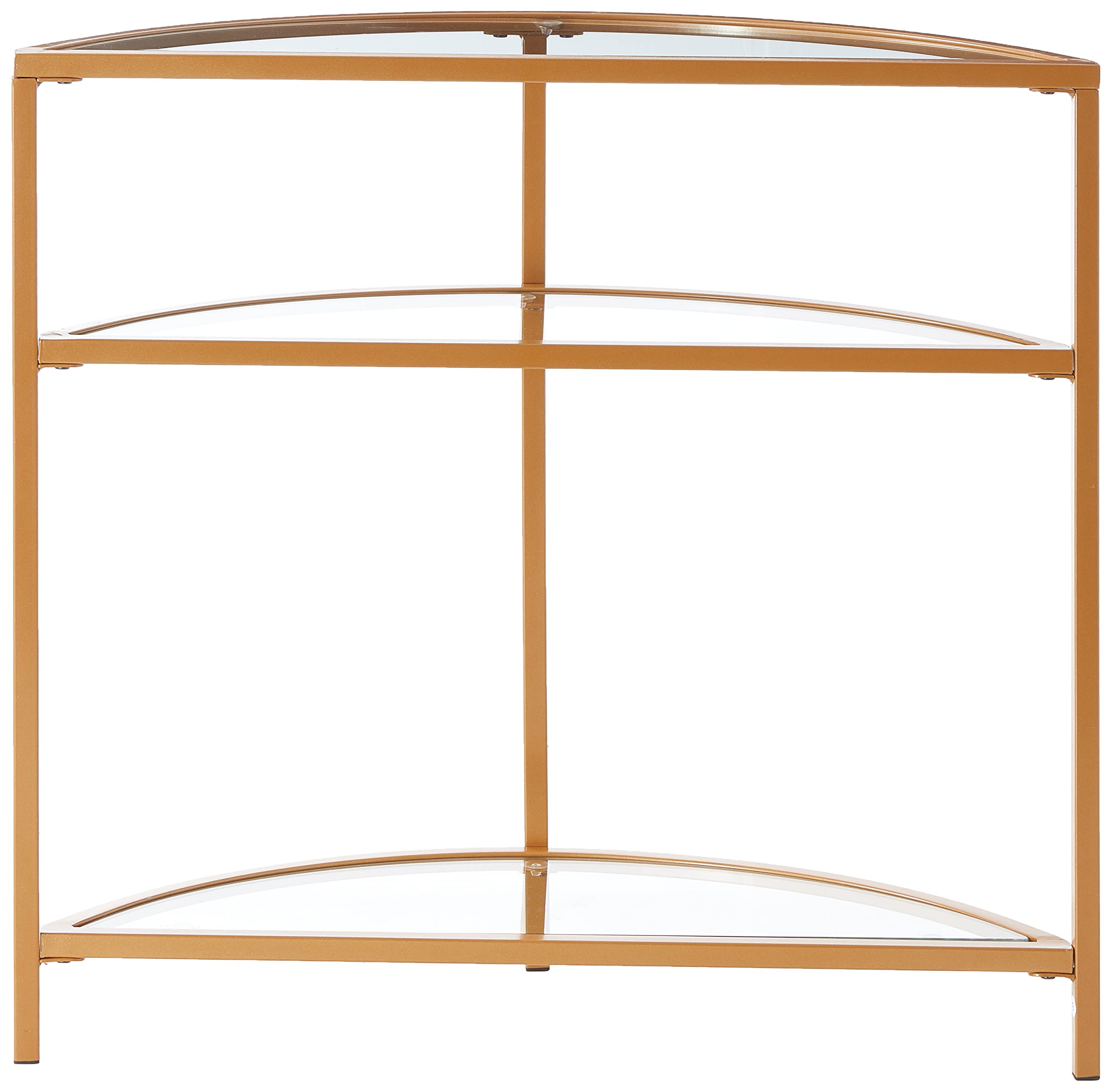 Modern Glass Half Moon Accent Table - HomePop Home Decor Kaufmann Collection | Gold Entryway & Living Room Display Storage Table | Perfect for Small Spaces, Bedroom Decor & Apartment Furniture