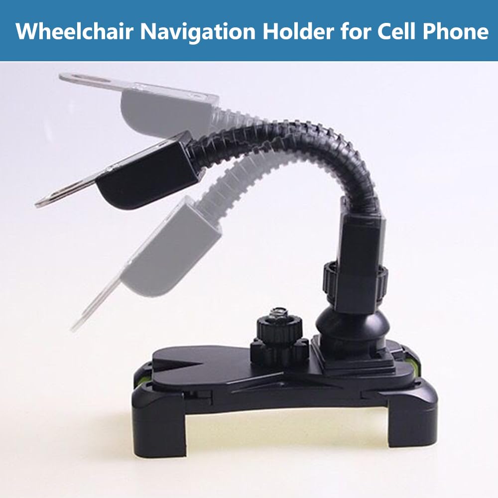 360° Adjustable Wheelchair Phone Holder for 3.5