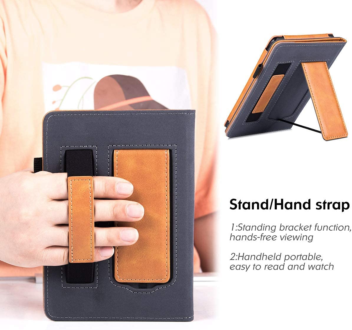 Premium Kindle Paperwhite Case (10th Gen & All Versions) - Smart Protective Cover with Hand Strap, Foldable Stand & Auto Wake/Sleep - Perfect for Reading in Bed, Travel & Commuting