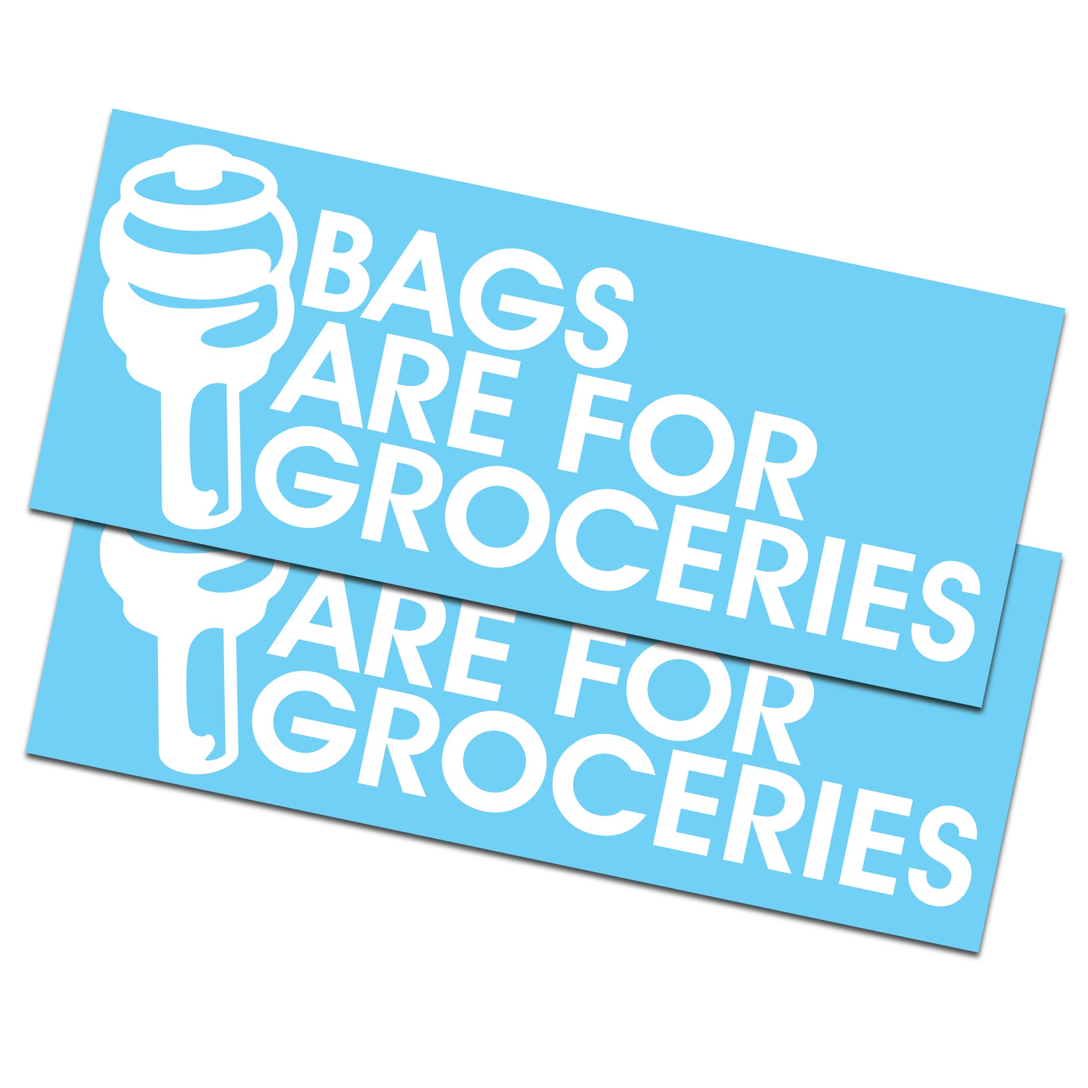 2 Pack - Reusable Grocery Bags Window Decals/Stickers 2.5x6.5 - Eco-Friendly Shopping & Car Decoration for Supermarket Trips