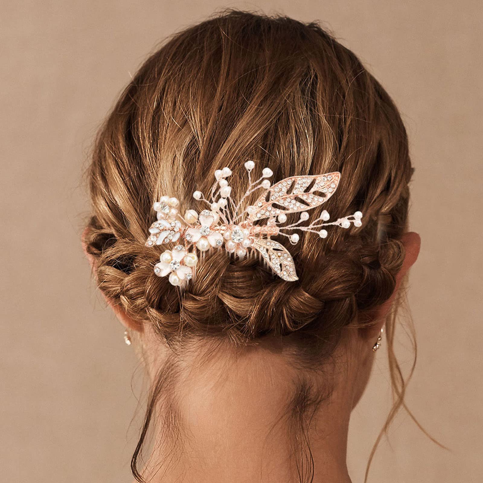 3pcs Handmade Pearl Flower Wedding Hair Combs - Bridal Hair Clips for Bride, Side Hair Accessories - Perfect for Weddings, Prom, Parties & Special Occasions