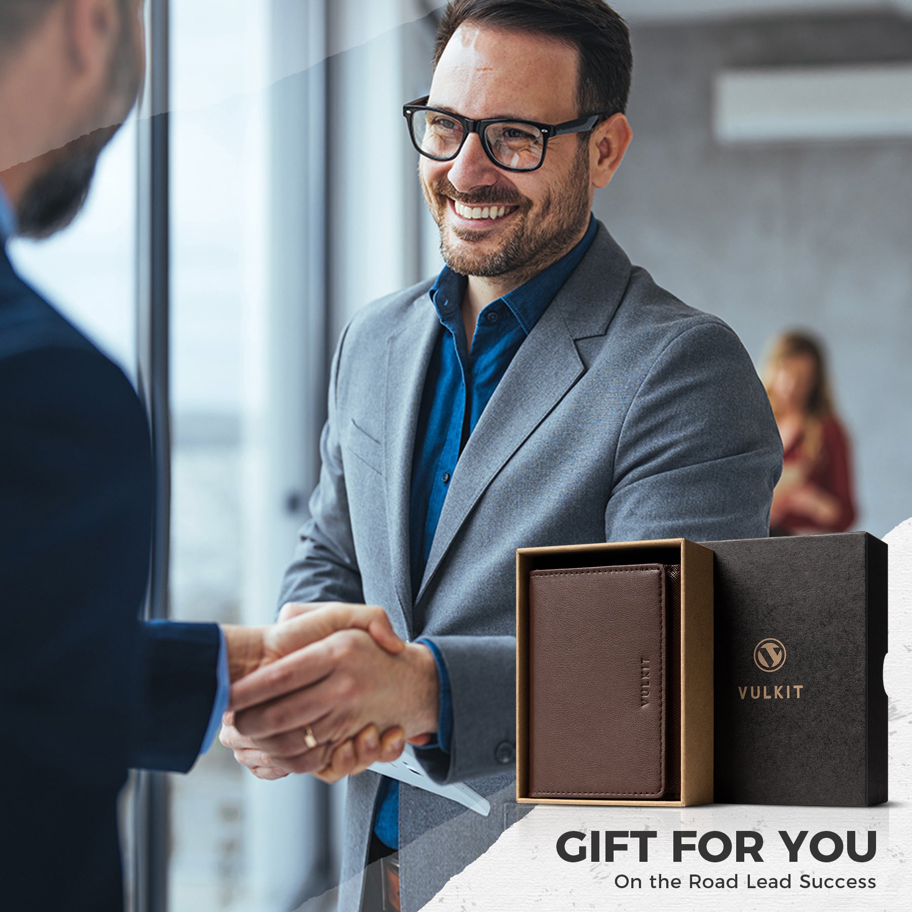 Premium VBC101 Leather Business Card Holder - Magnetic Closure, Holds 40 Cards with ID Window - Perfect for Professionals, Networking & Office Use