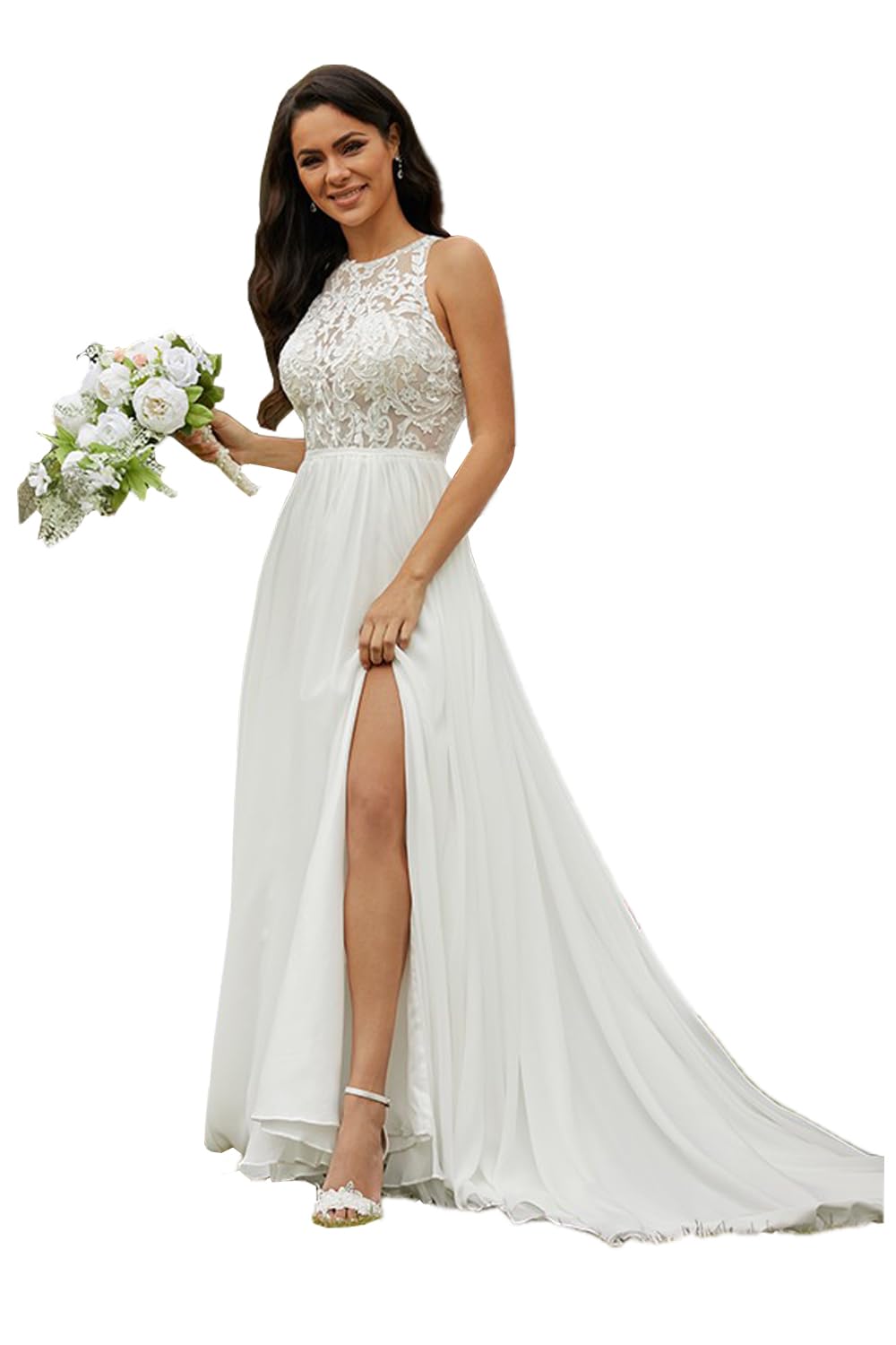 Elegant Off-The-Shoulder A-Line Satin Wedding Dress for Women - Simple Bridal Gown with Long Train (RSWD001) | Perfect for Church Ceremonies, Beach Weddings & Formal Receptions