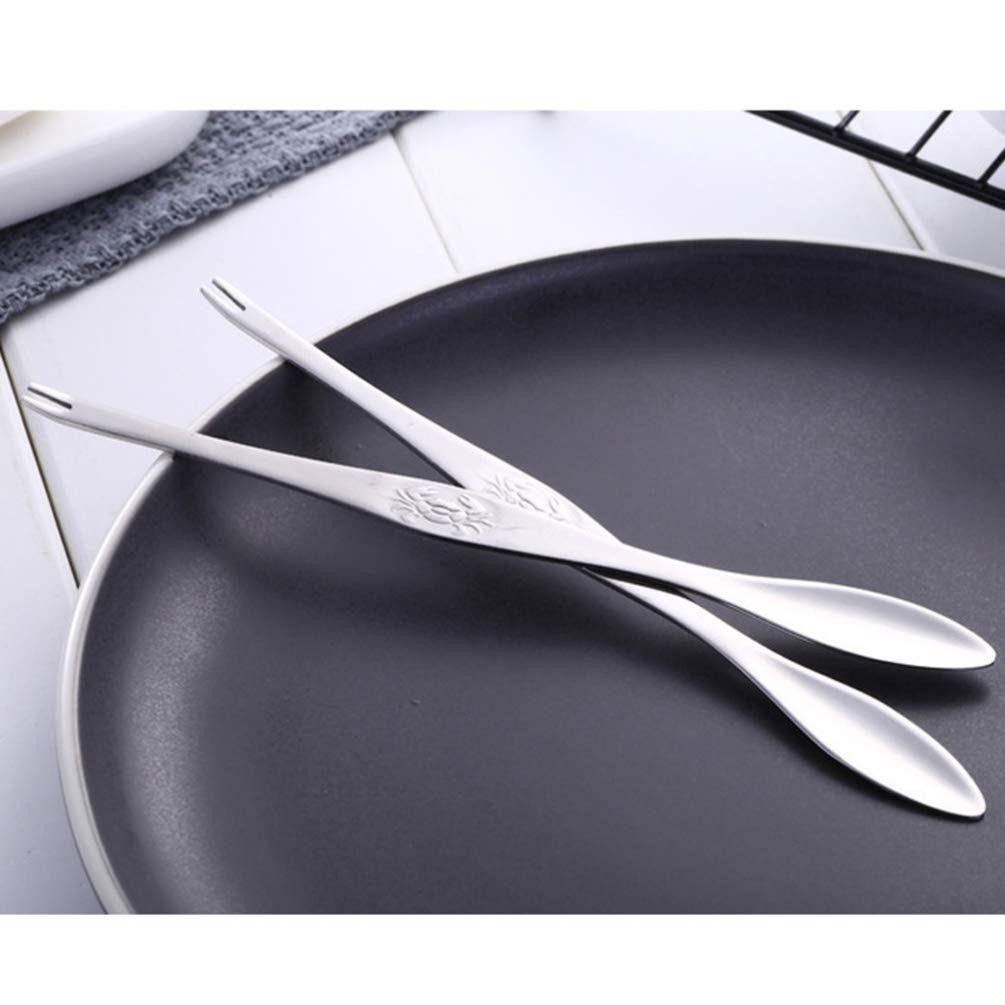 Yardwe 6-Piece Stainless Steel Seafood Forks Set - Crab Leg Crackers, Lobster Picks, Nutcrackers & Shellfish Tools for Kitchen, BBQ, and Seafood Restaurants | Perfect for Crab Legs, Lobster, Oysters, and Pastry Serving