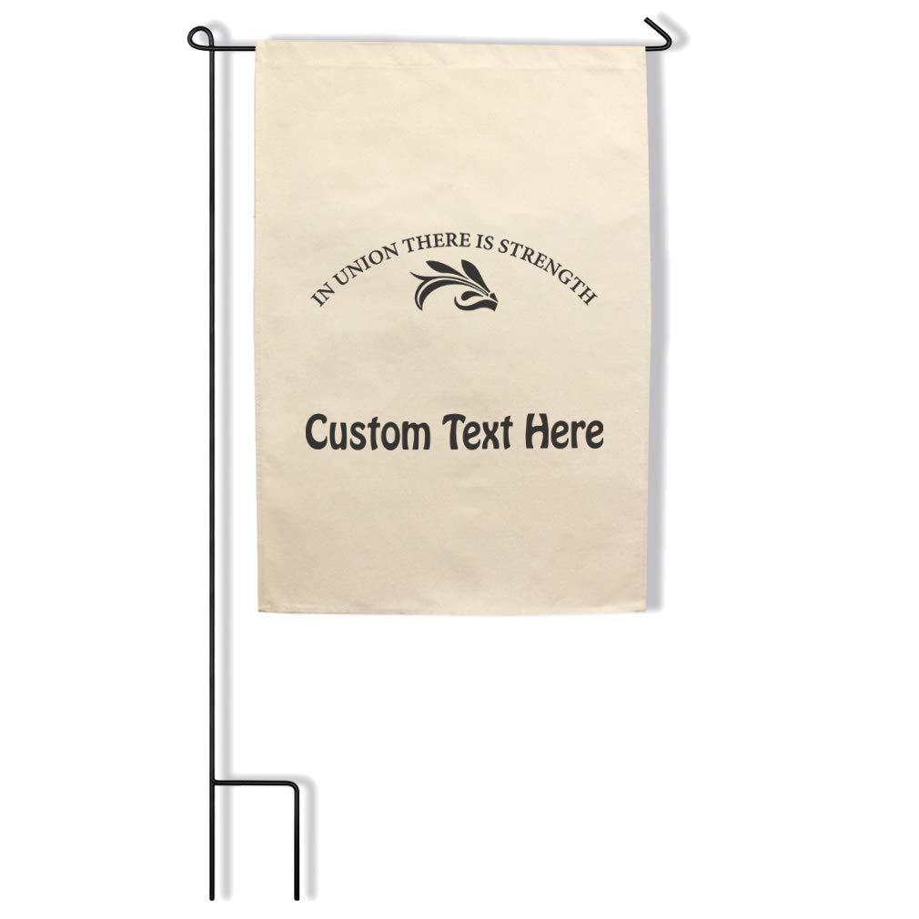Inspirational Union There is Strength Garden Flag - Motivational Cotton Canvas Outdoor & Patio Decor - Personalized Text - Perfect for Yards, Gardens, and Front Porches