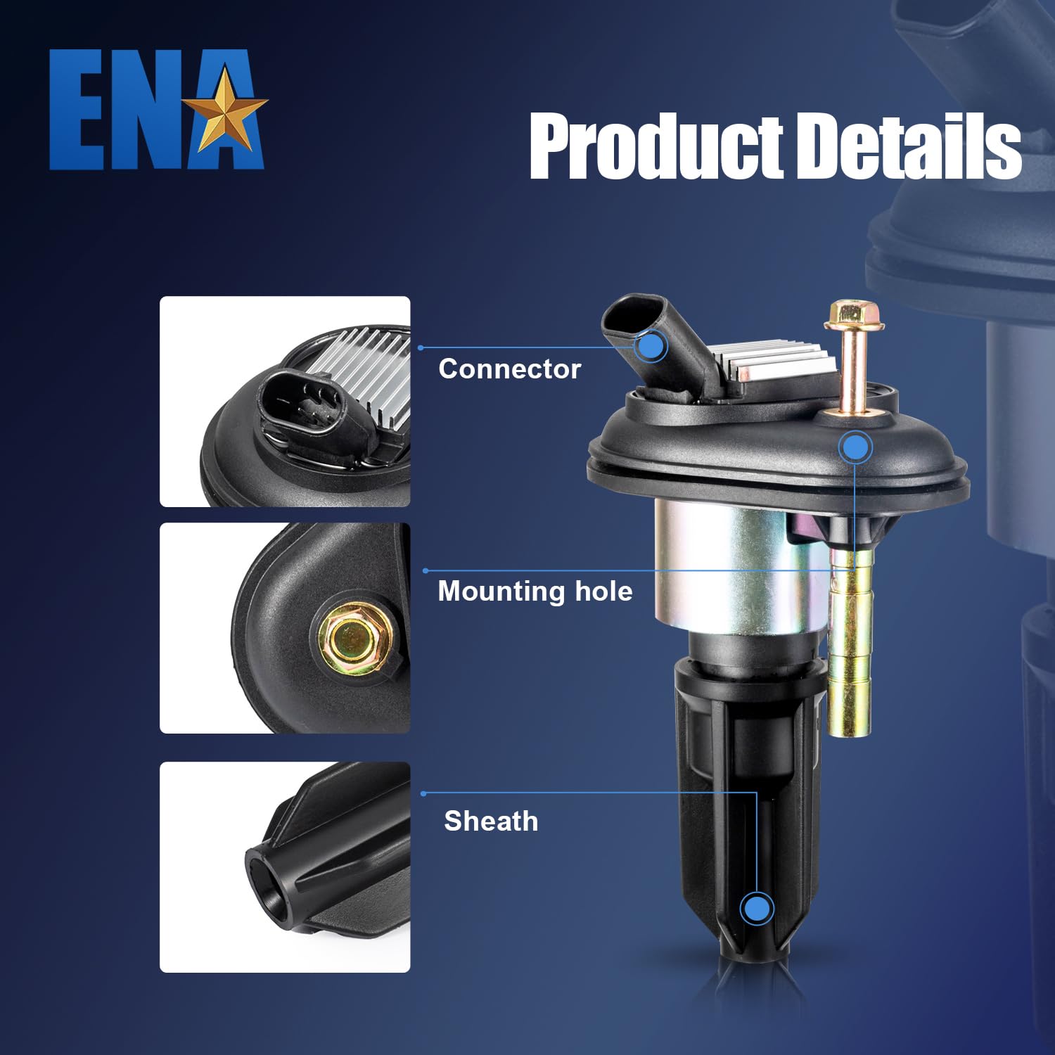 ENA 5-Piece Ignition Coil Pack & Iridium Spark Plug Set - Compatible with Chevrolet GMC Isuzu Hummer 2.8L-4.2L Engines (Colorado, H3, i-350, i-370, Rainier, Envoy) - Replaces UF303 12568062 41103 - Perfect for Engine Tune-Ups & Performance Upgrades