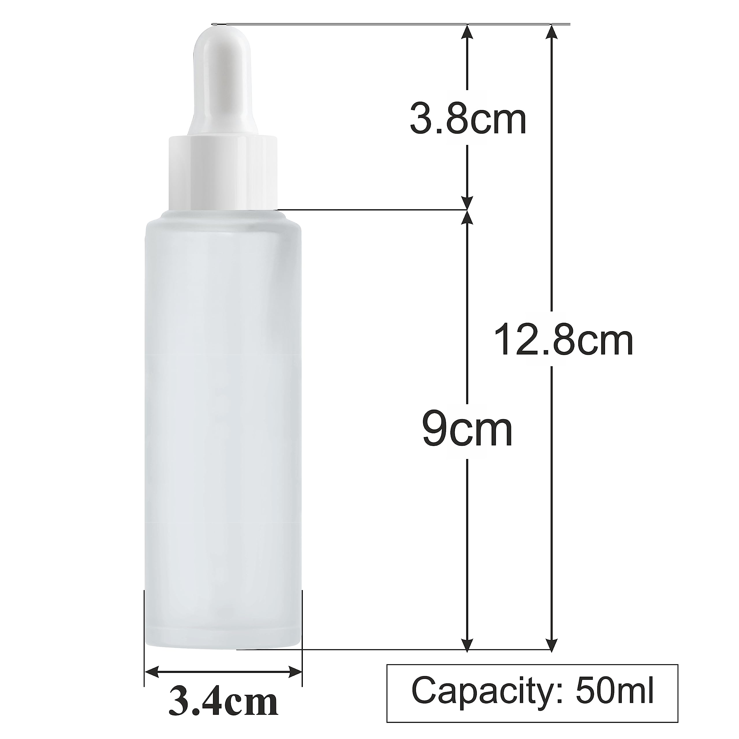 Premium Frosted Glass Dropper Bottles (3-Pack) - Essential Oil, Perfume & Serum Storage Containers with White Dropper Caps - Perfect for DIY Beauty, Aromatherapy & Travel Size Liquids