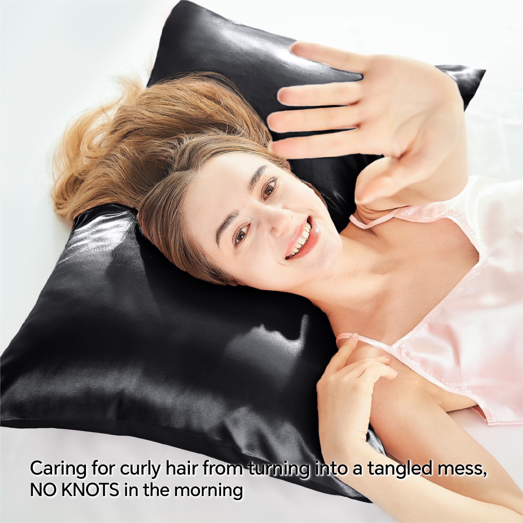BEDELITE 2 Pack Satin Pillowcase with Zipper - Standard Size 20x26 Inches - Super Soft & Cooling Silk-like Pillow Cases for Women & Men - Perfect for Hair Care, Nighttime Comfort & Luxury Bedding