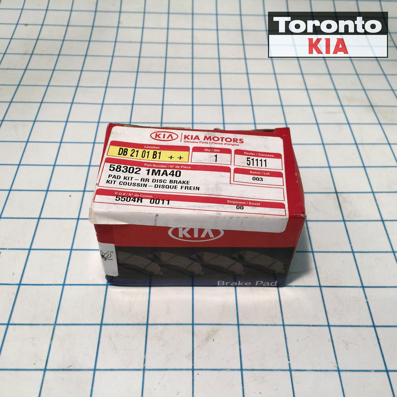 Genuine Kia 58302-1MA40 Brake Pad Kit - Front & Rear Brake Pads Replacement for Kia Vehicles - Perfect for Daily Commuting & Highway Driving