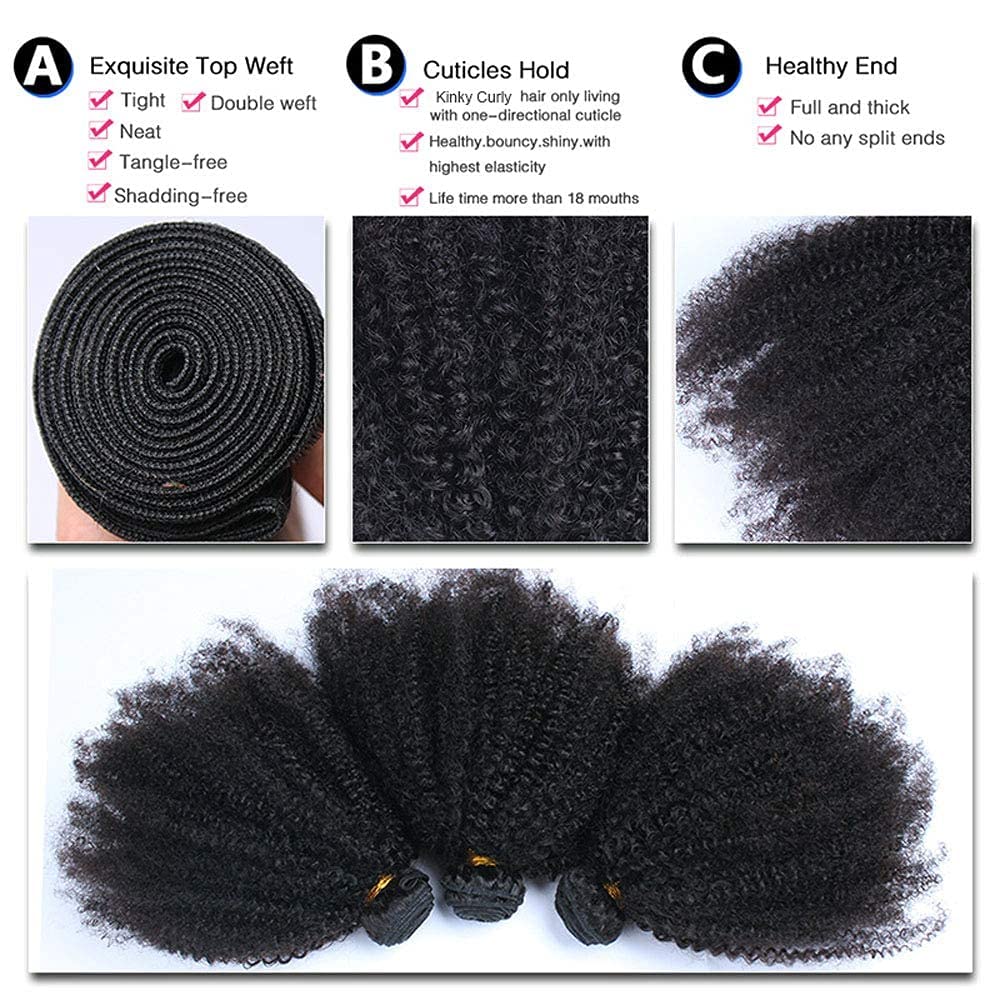 4B 4C Afro Kinky Curly Human Hair Bundles 22