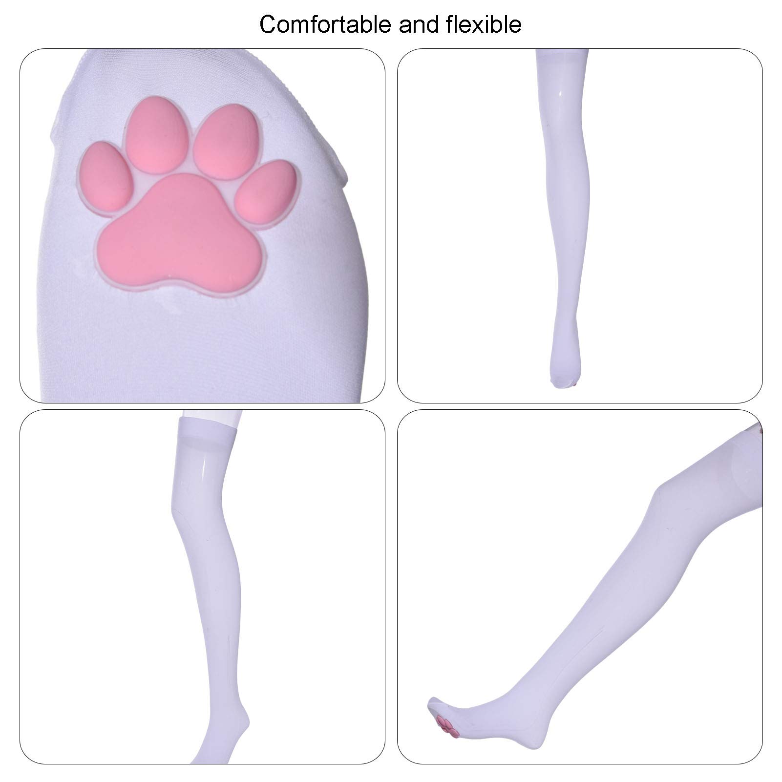 Shuangmu 1 Pair Knee High Cat Paw Socks - Cute Novelty Stockings with Kitten Claw Design for Women & Girls (Black) | Perfect for Lolita Cosplay, Anime Costumes & Casual Wear