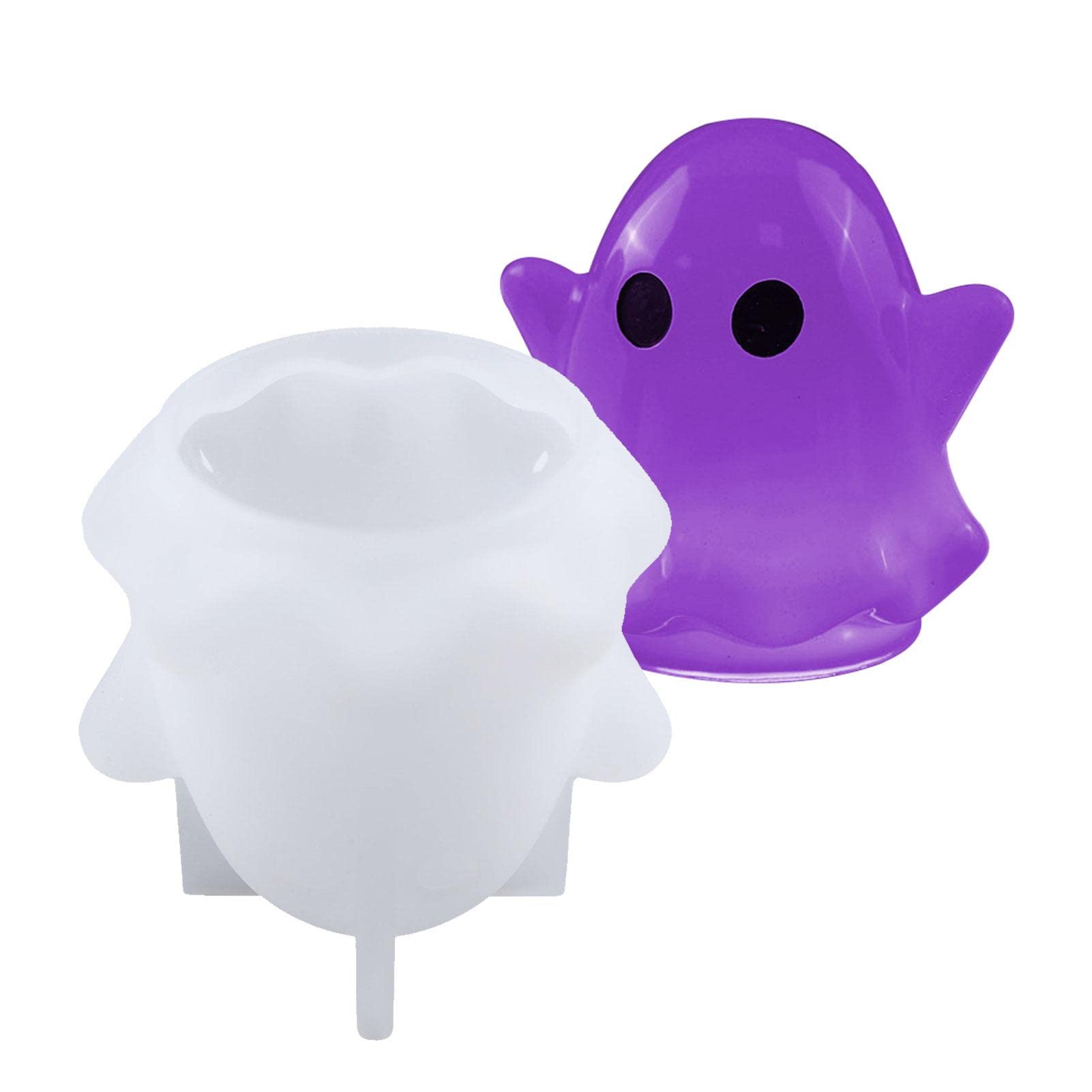 Halloween Ghost Shape Silicone Resin Lamp Molds - LED Light Bulb Molds for DIY Home Decor, Unique Halloween Crafts, Spooky Party Decorations - Perfect for DIY Gifts, Resin Art Projects, and Themed Party Lighting