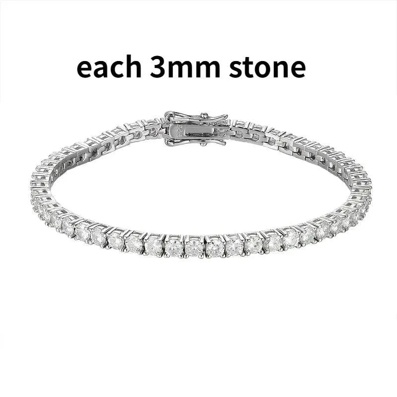 6.5mm Genuine Moissanite Tennis Bracelet for Women - 925 Sterling Silver Platinum Plated Wedding Jewelry - Perfect Christmas Gift, Anniversary Present & Special Occasion Accessory