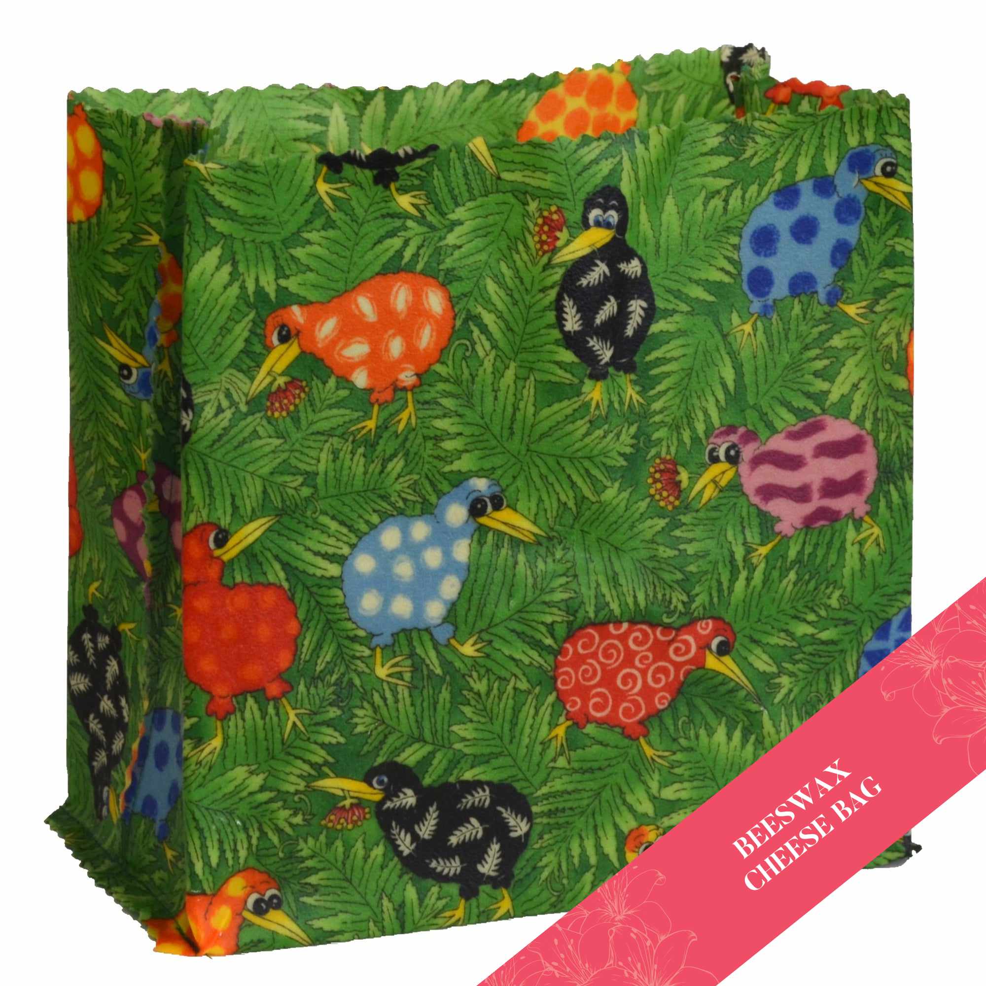 Organic Rainbow Kiwi Beeswax Food Wraps - Eco-Friendly Reusable Food Storage for Snacks, Sandwiches & Leftovers | Perfect for Picnics, Lunch Boxes & Sustainable Kitchen Use