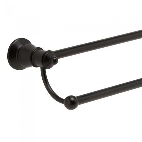 Fienza 81008B Lillian Double Towel Rail - Matte Black Bathroom Towel Holder for Modern Homes | Perfect for Bathrooms, Spas & Guest Rooms