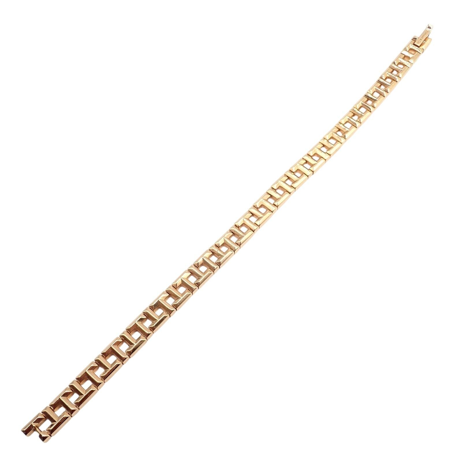 Authentic Tiffany & Co 18k Rose Gold T Chain Link Bracelet for Women - Luxury Jewelry Gift for Anniversary, Birthday & Special Occasions