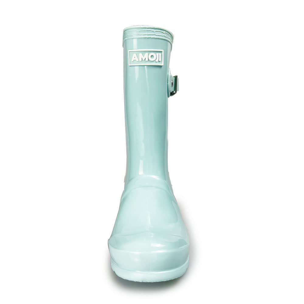 Amoji Girls' Easy-On Rain Boots for Kids - Waterproof & Comfortable for School, Play & Outdoor Adventures