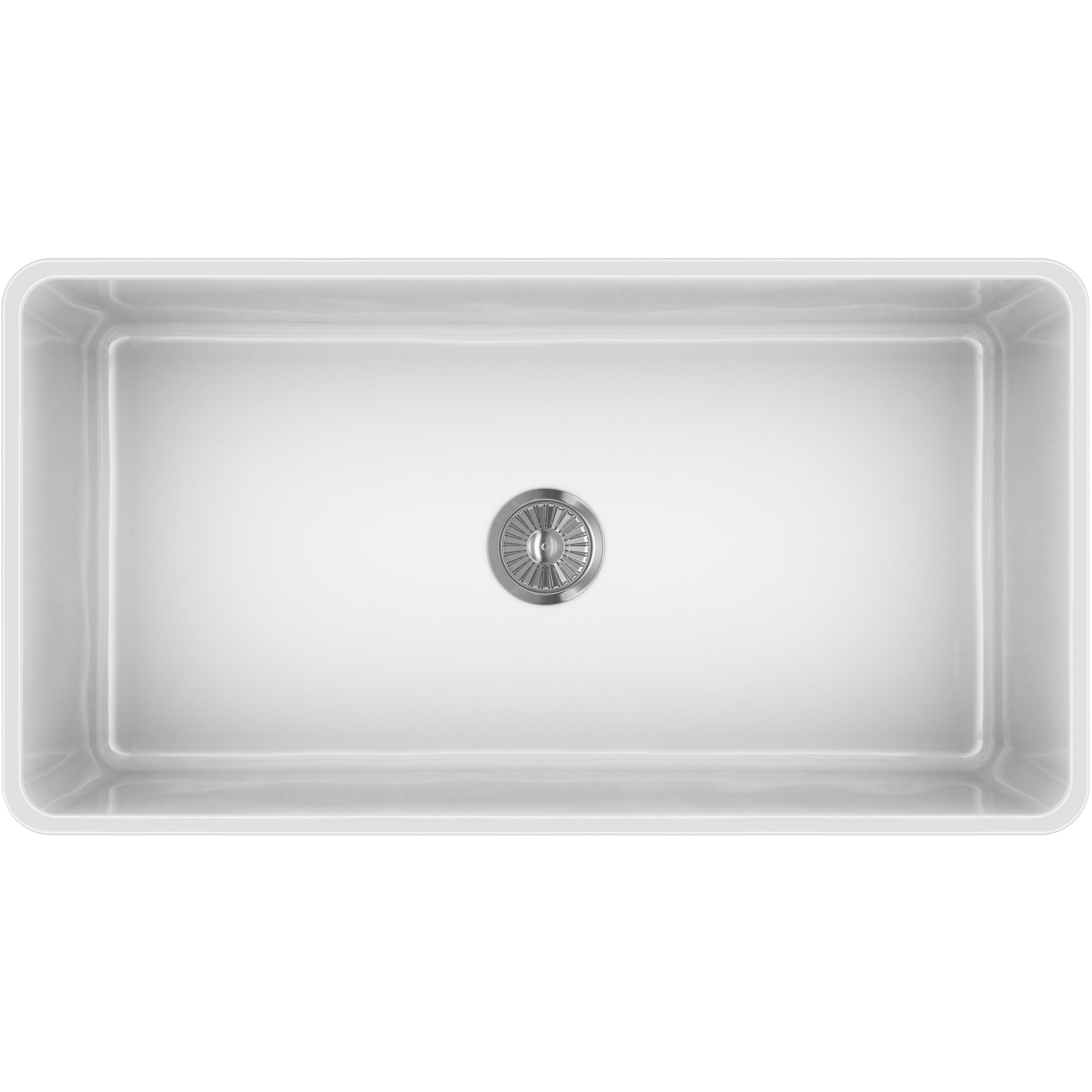 LaToscana 30-Inch Fireclay Farmhouse Kitchen Sink LTW3019W - White Apron Front Sink for Modern Farmhouse & Rustic Kitchen Decor