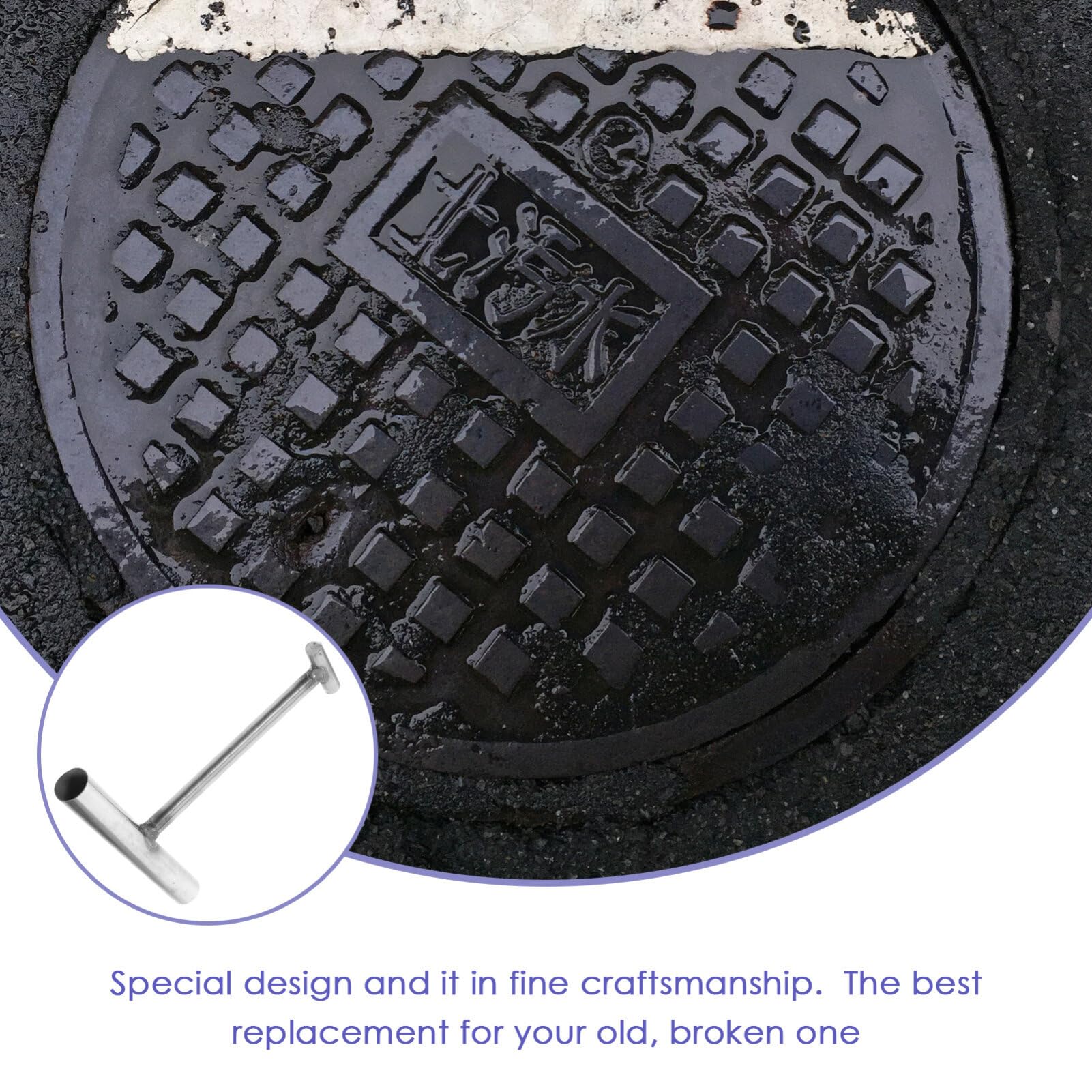 Healifty Heavy Duty Stainless Steel Wheel Pin Puller - Drain Cover Hooks, Manhole Cover Lifter & Boot Hooks - Durable Lifting Tool for Sewer Grates, Volume Gates & Utility Access - Perfect for Plumbing, Construction & Municipal Maintenance