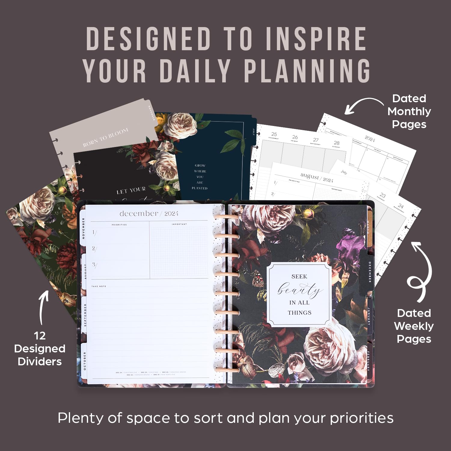 Happy Planner Disc-Bound 12-Month Academic Planner (July 2024–June 2025) - Classic Size 7