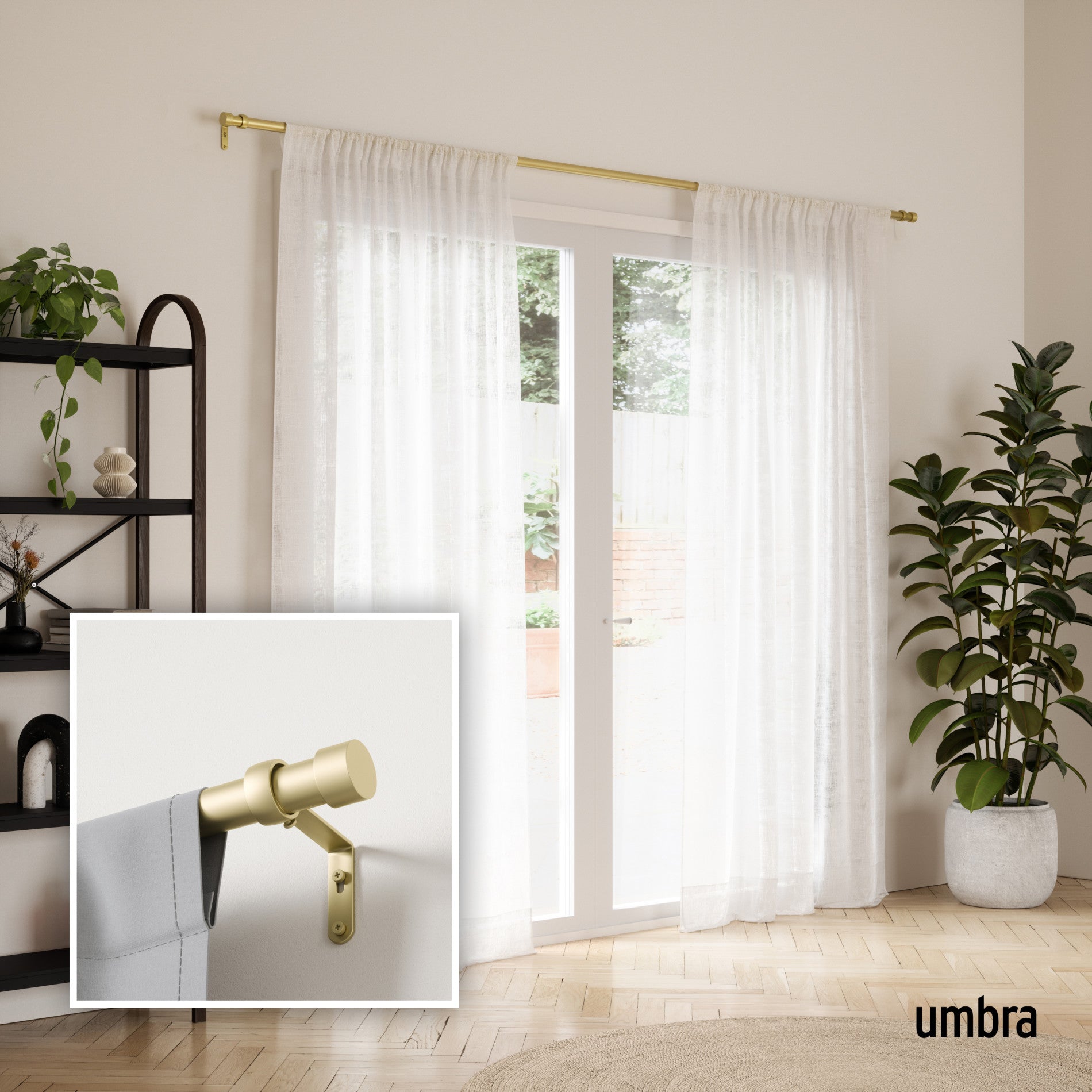 Premium Cappa Curtain Rod - Adjustable Heavy Duty Drapery Rod for Windows, Black Finish - Perfect for Living Room, Bedroom & Home Decor