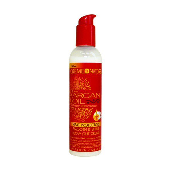 Creme of Nature Argan Oil Heat Protection Blow Out Creme - 7.6 oz for Smooth, Frizz-Free Hair | Perfect for Blowouts, Styling & Heat Protection