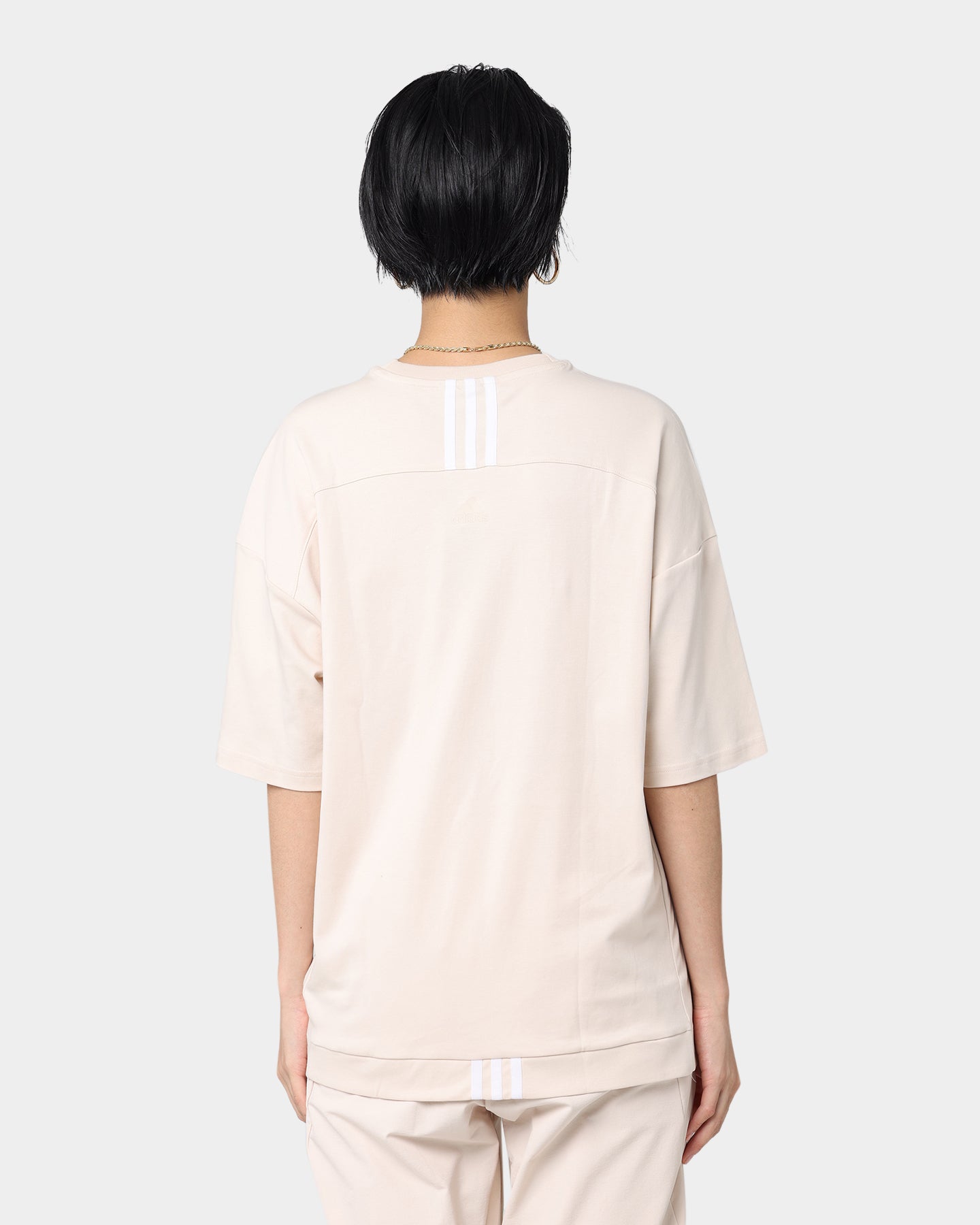 Adidas Women's Swarovski Crystal Embellished T-Shirt - Halo Ivory Cotton Tee for Casual Wear & Everyday Outfits