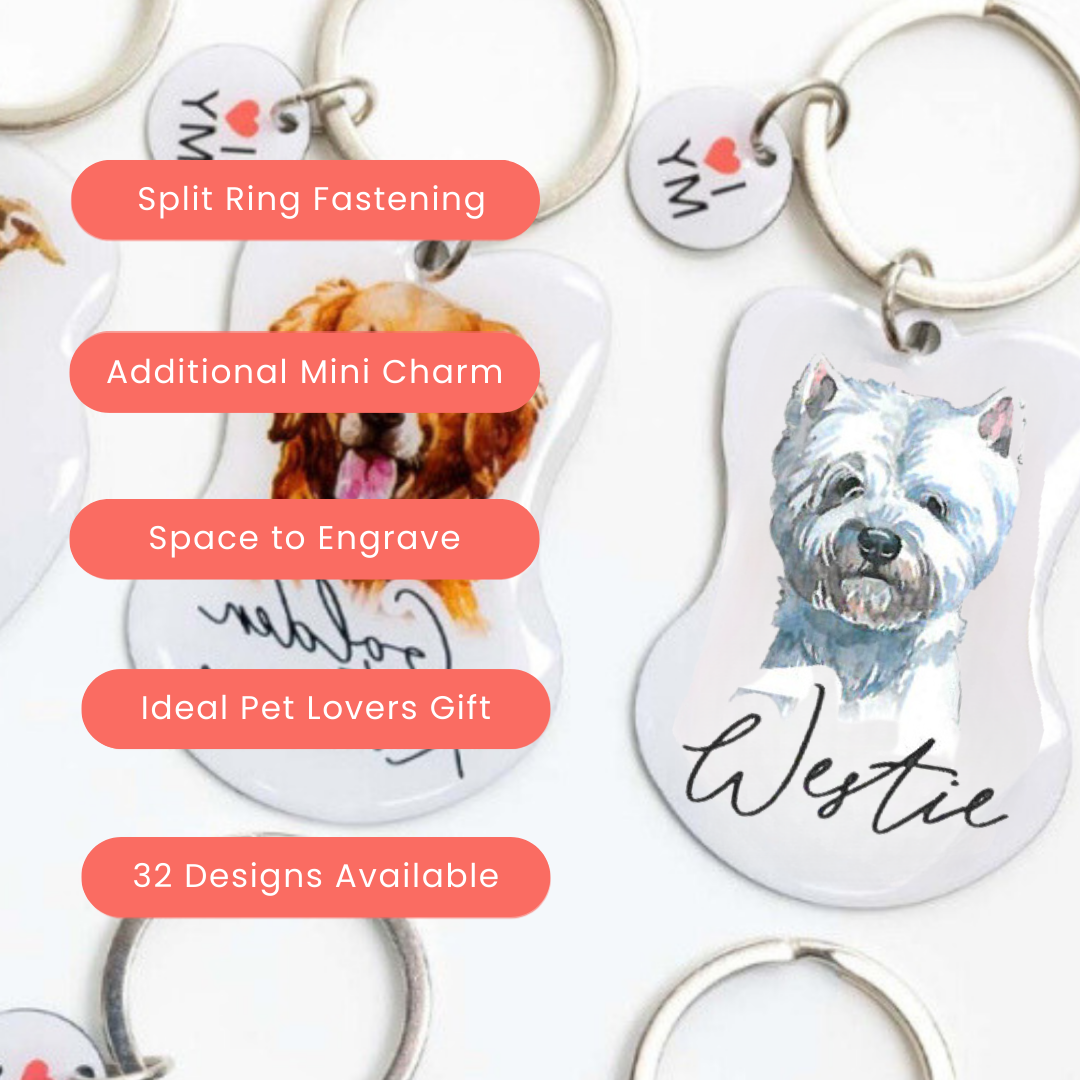 Splosh Pet Keychain - Cute Westie Dog Keyring for Keys, Bags & Backpacks - Perfect Gift for Dog Lovers & Pet Owners