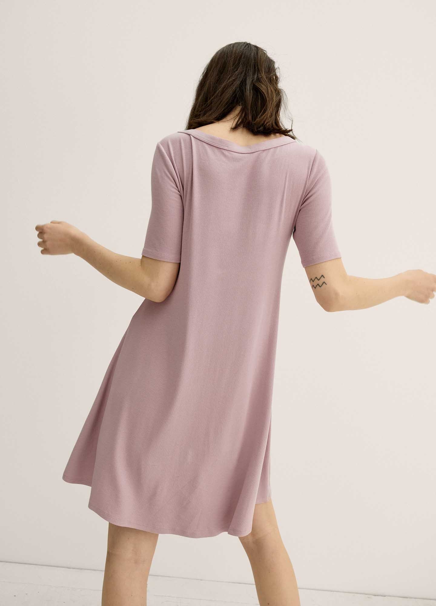 Softest Ribbed Nursing Mini Dress for Breastfeeding Moms - Comfortable Maternity Dress for Nursing, Lounging & Everyday Wear