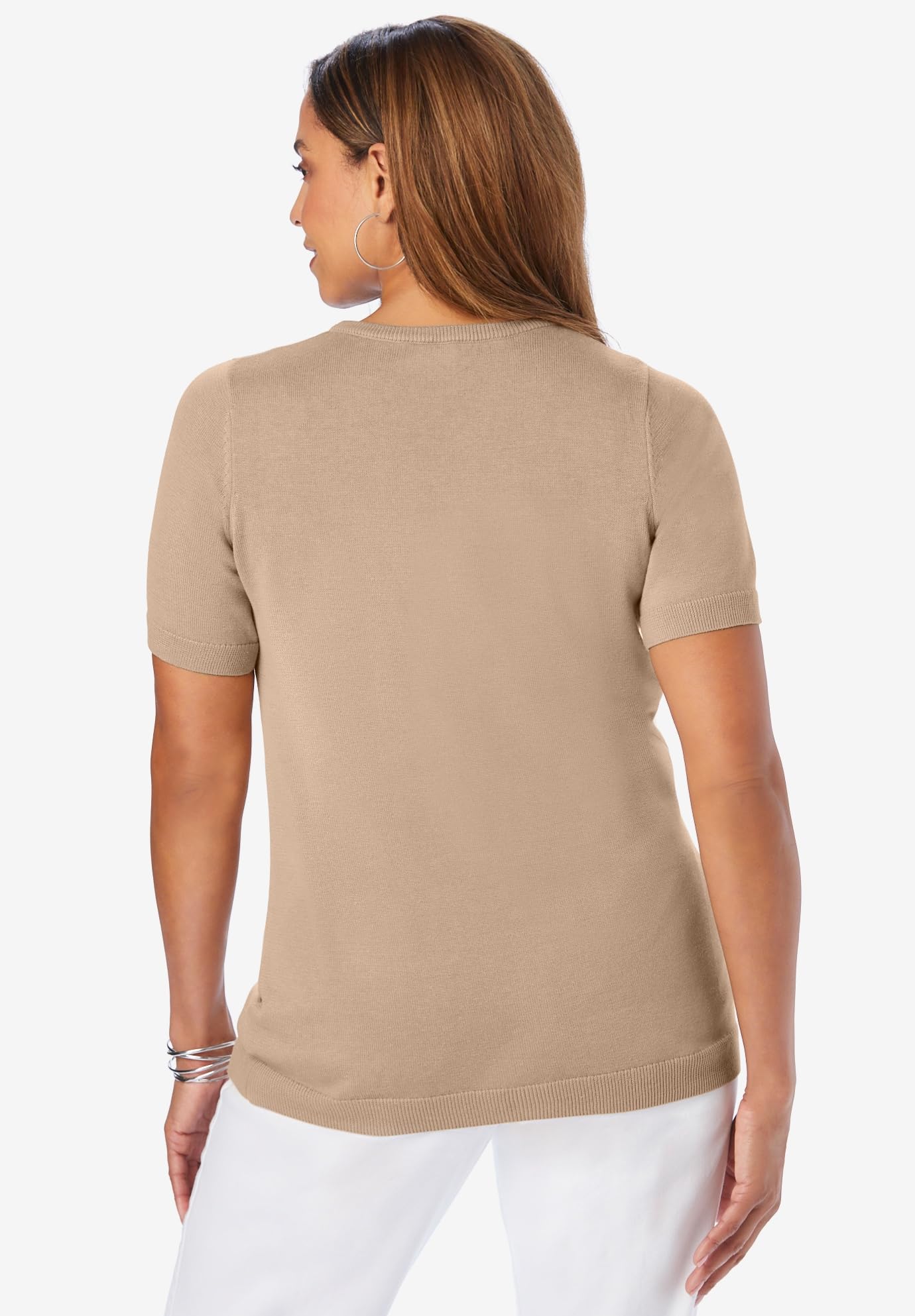 Jessica London Plus Size Women's Crewneck Shell - Office & Casual Wear