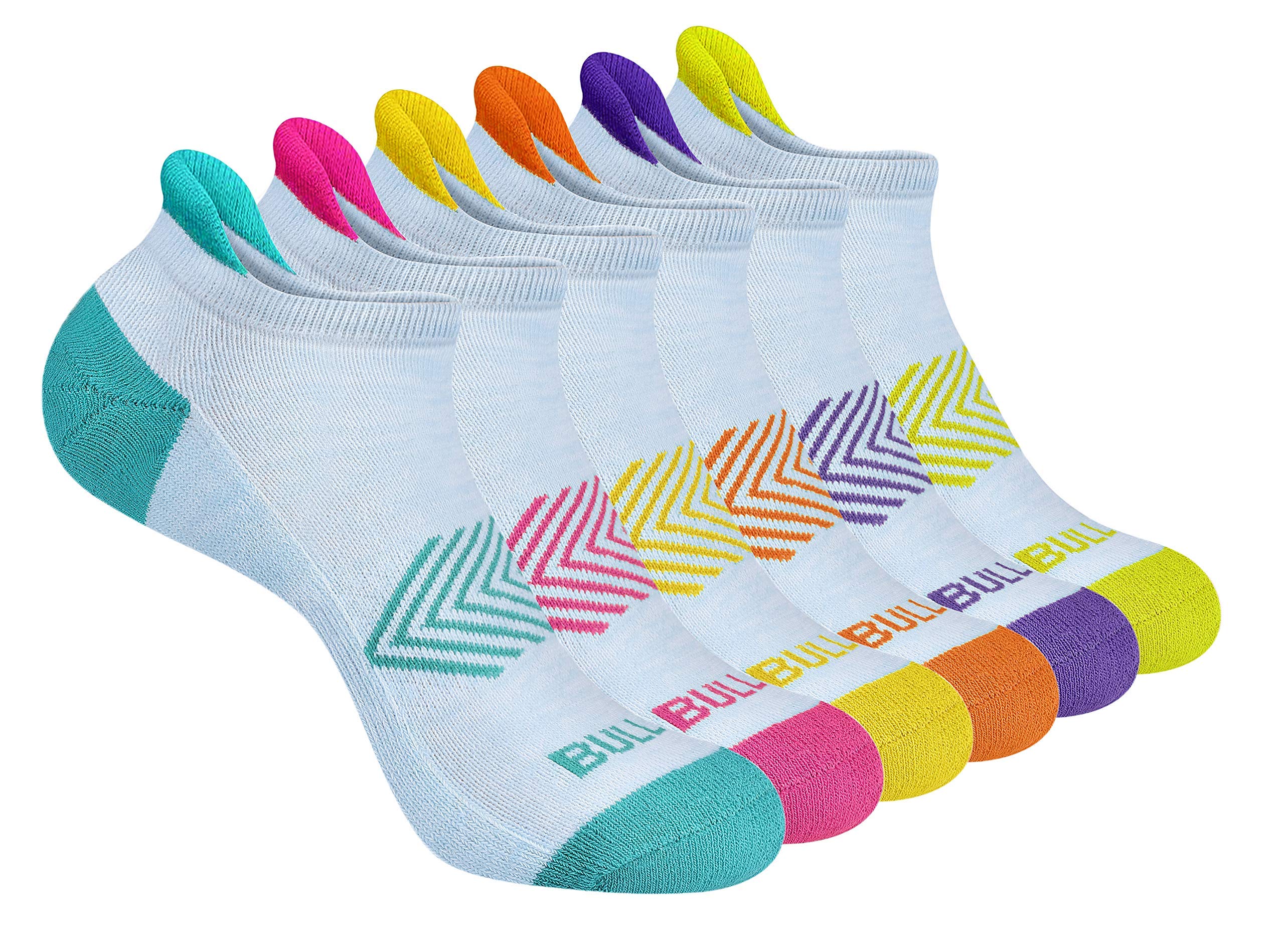 BULLIANT Women's Athletic Socks 6-Pack - No Show Cushioned for Running & Walking with Arch Support - Gym & Daily Wear