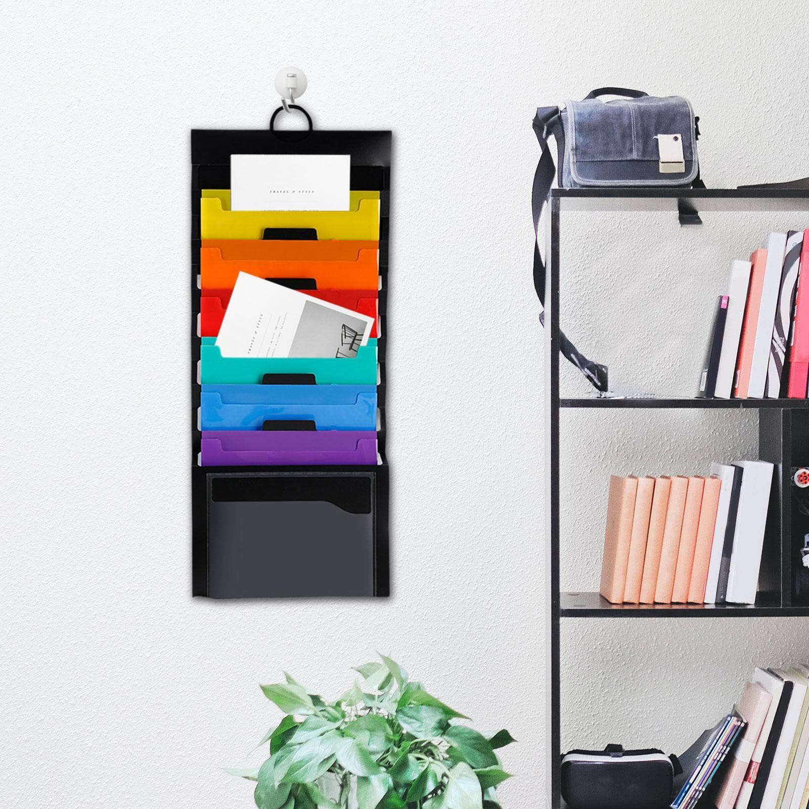6-Tier Expandable Hanging Wall File Organizer - Portable Expanding File Folder for Office, Home & Business Travel - Perfect for Document Storage, Bills, Receipts & School Papers
