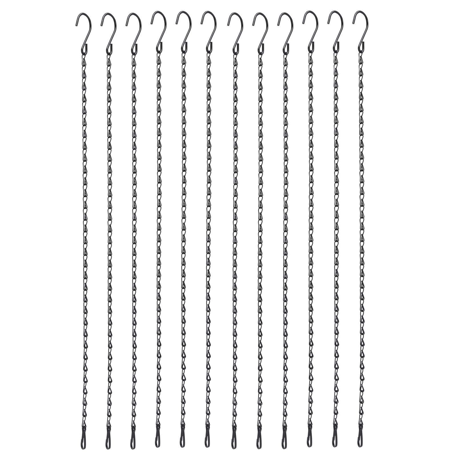 CHICIRIS Black Iron Hanging Chain for Plants - Heavy Duty Plant Hanger for Flower Pots, Bird Feeders & Bird Houses - Perfect for Indoor/Outdoor Garden Decor & Balcony Plant Display