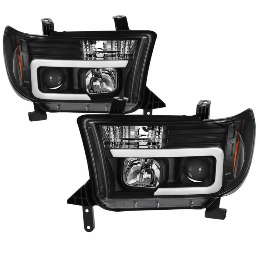 Toyota Tundra 2007-2013 Spyder Projector Headlights with LED DRL Light Bar - Black Housing | 5085344 | Upgrade for Night Driving & Off-Road Adventures