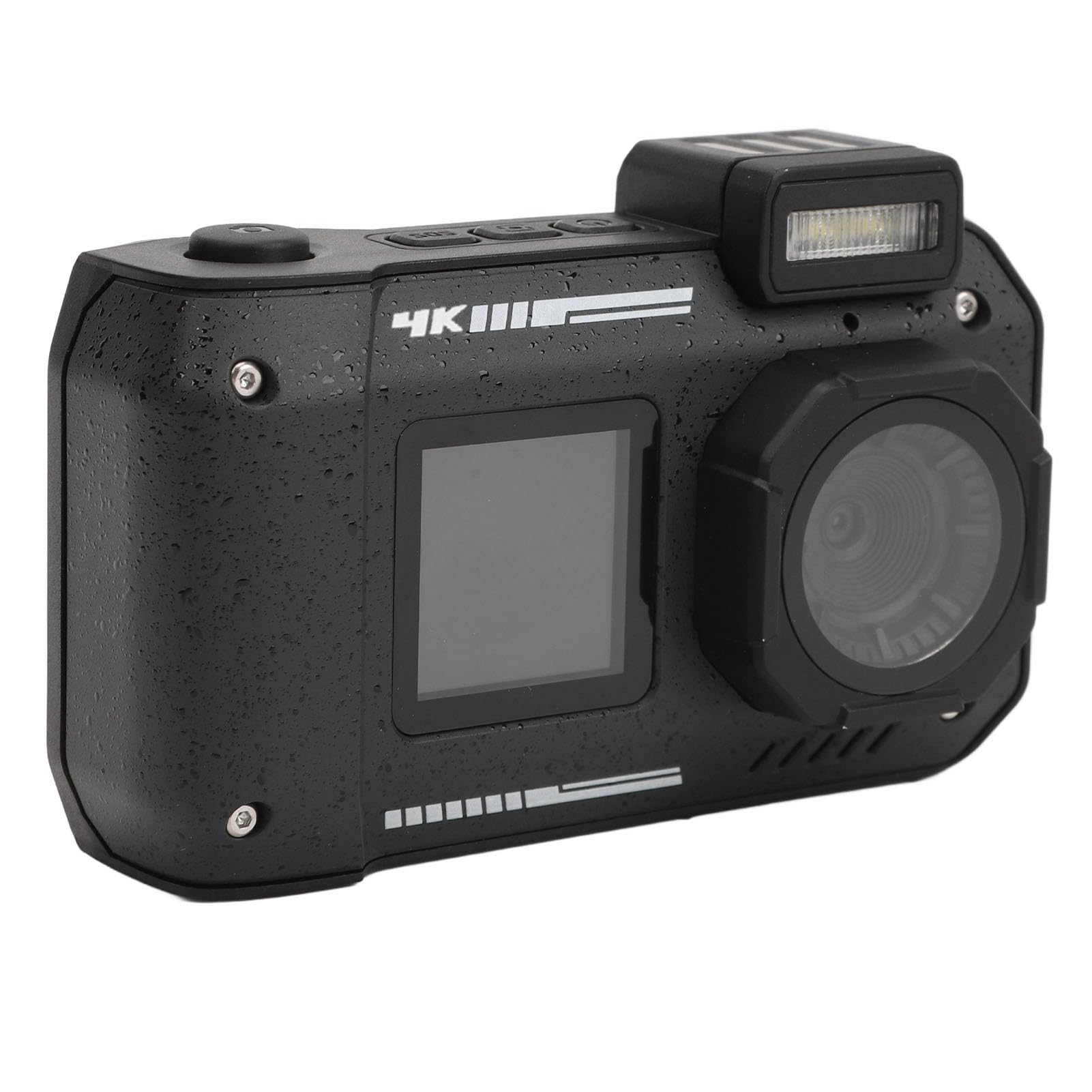 4K Underwater Camera 11FT Waterproof 48MP Autofocus Dual Screen Selfie Digital Camera for Snorkeling, Diving, Swimming & Beach Vacations - Compact Travel Camera (Black)