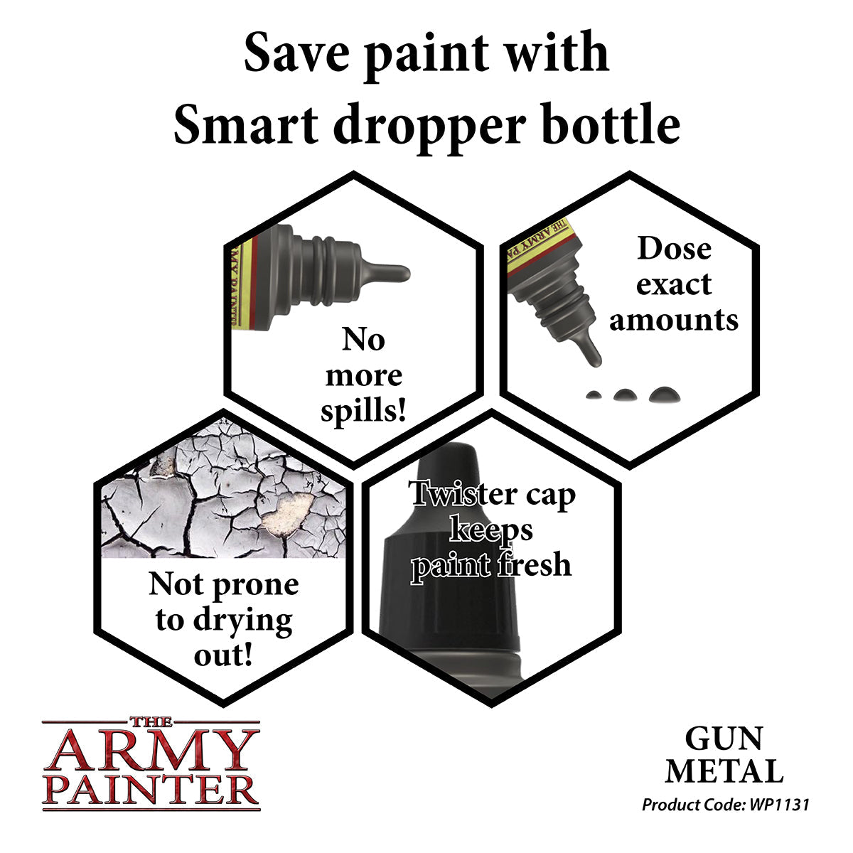 Warpaints Metallics Gun Metal - Premium Metallic Paint for Miniatures & Models - Perfect for Warhammer, D&D, and Cosplay
