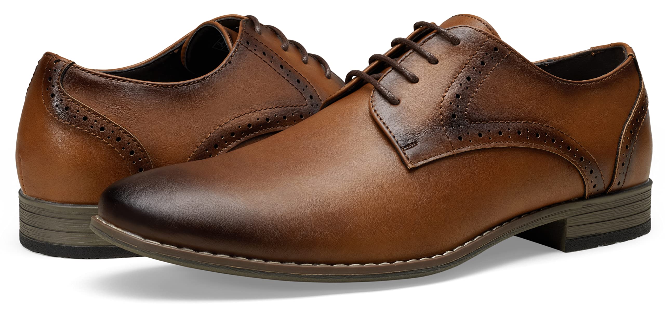 Jousen Men's Oxford Plain Toe Dress Shoes - Classic Formal Derby Shoes for Business, Office & Wedding | Comfortable Leather Dress Shoes for Men