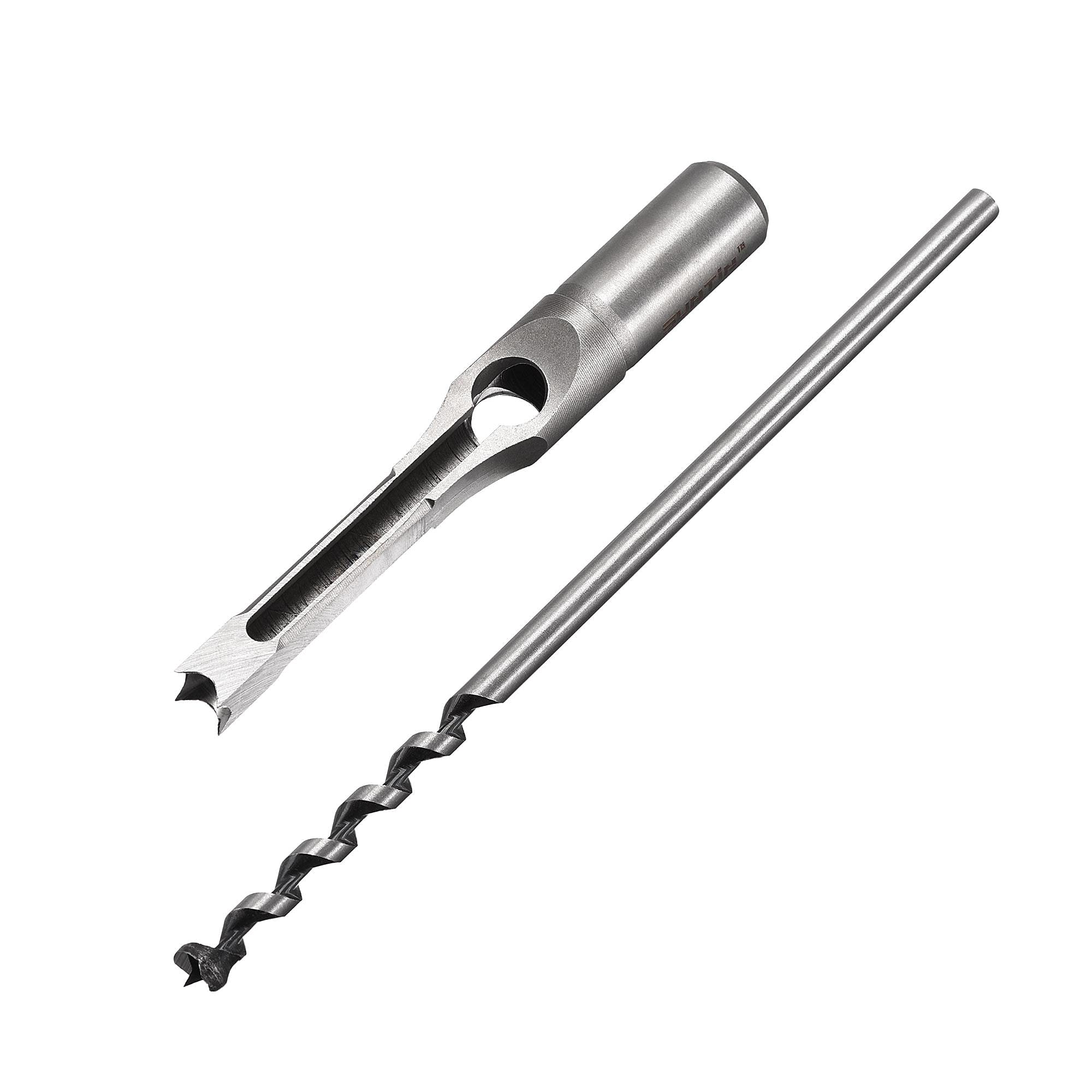 uxcell 10mm x 208mm Square Hole Drill Bits for Wood - Mortising Chisel Bit Auger Cutter Tool for Woodworking & Carpentry | Perfect for Cabinet Making, Furniture Assembly & DIY Home Projects
