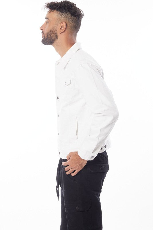 Men's White Denim Jacket - Lightweight Casual Denim Jacket for Men, Stylish Vintage Washed Jean Jacket - Perfect for Spring, Fall & Everyday Wear
