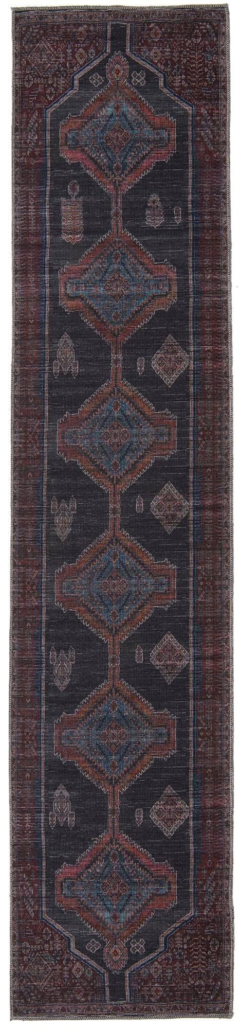 Washable 12 Ft Runner Gray Flatweave Rug - Sisu Collection by Rugs.com | Non-Slip Hallway & Entryway Rug for High Traffic Areas | Easy Clean Living Room & Bedroom Carpet